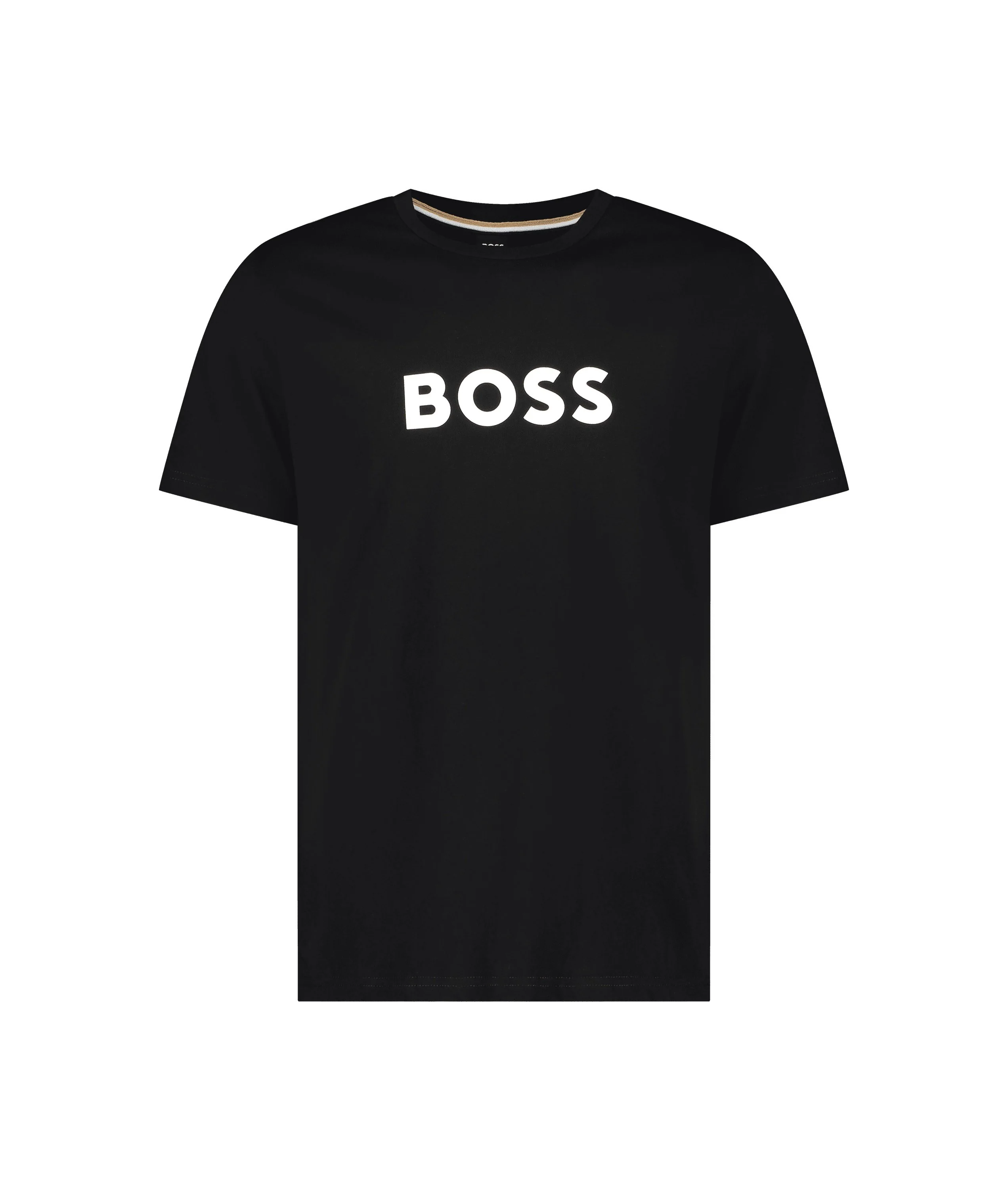 ORGANIC-COTTON RELAXED-FIT T-SHIRT WITH CONTRAST LOGO - BLACK