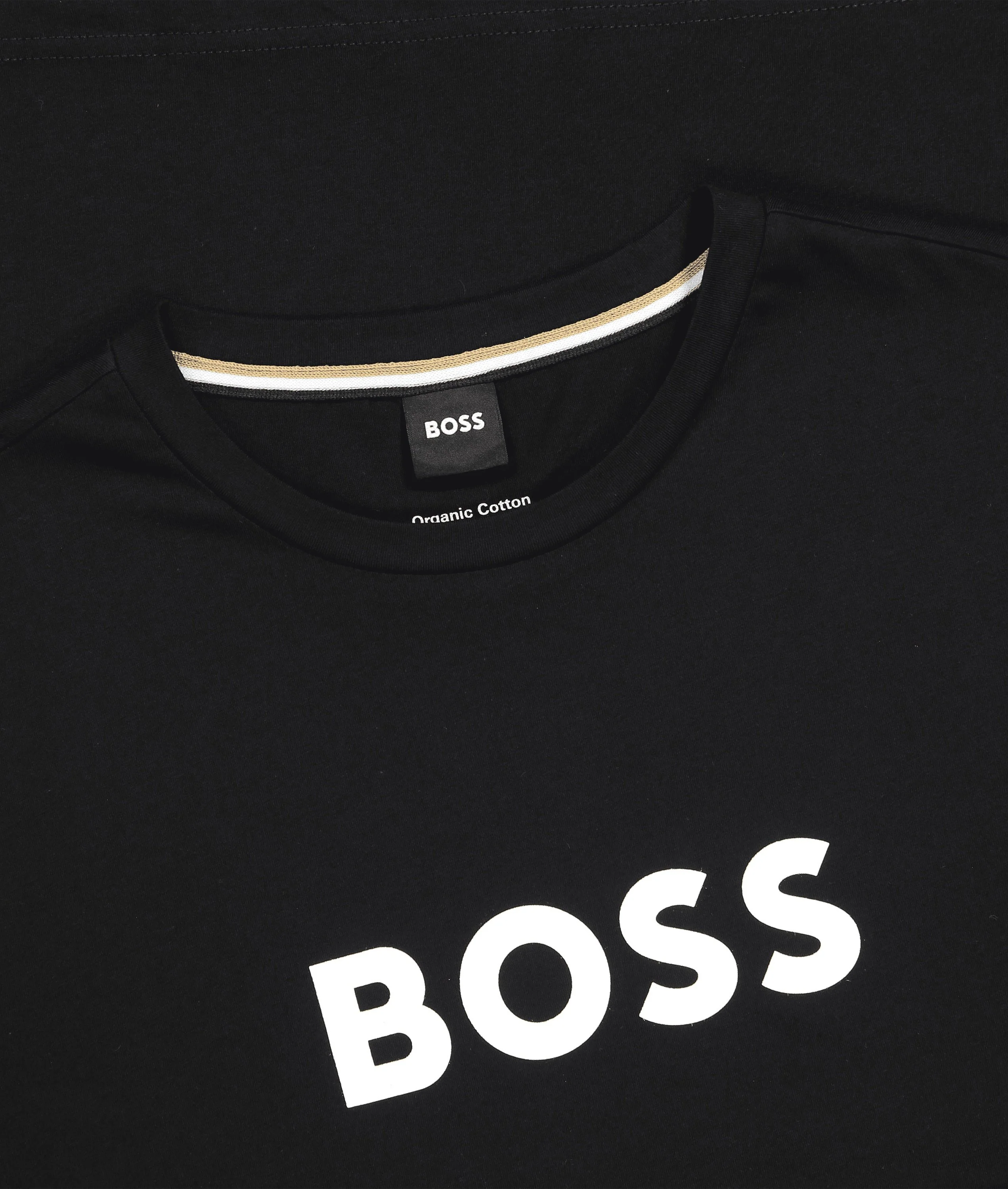 ORGANIC-COTTON RELAXED-FIT T-SHIRT WITH CONTRAST LOGO - BLACK - Image 3