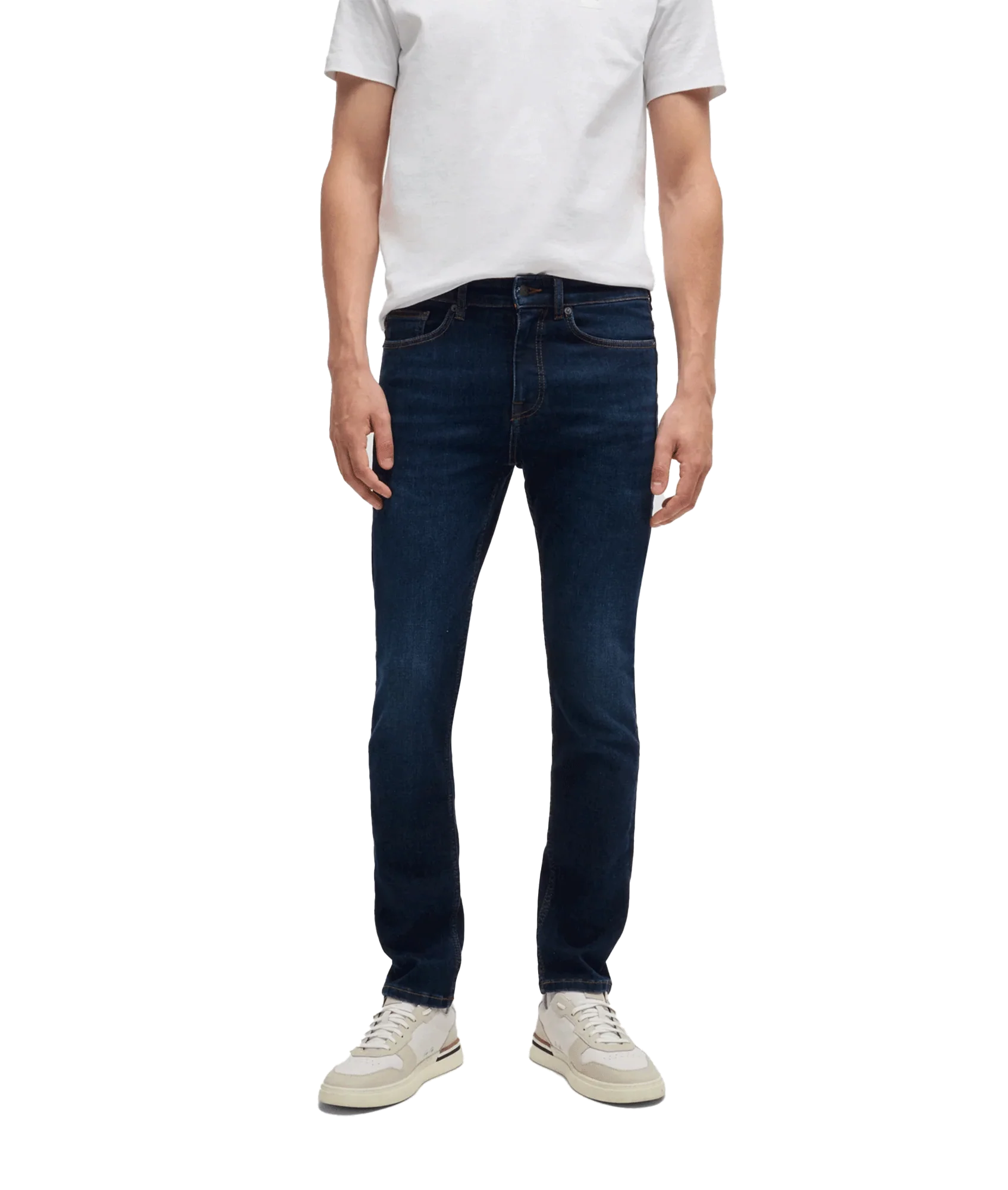 Delaware Slim-fit Jeans in Slubby Super-stretch Denim - Navy - Image 2