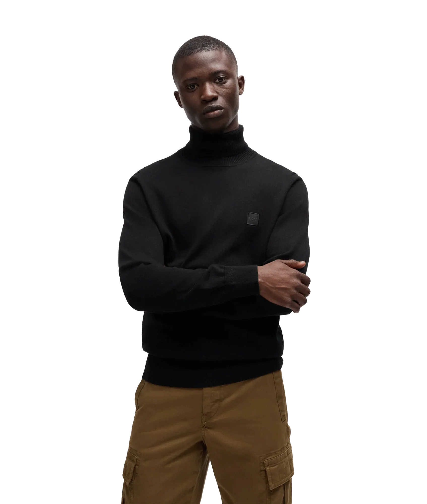 Akiro Rollneck Regular-fit Sweater in Cotton and Cashmere - Black - Image 2