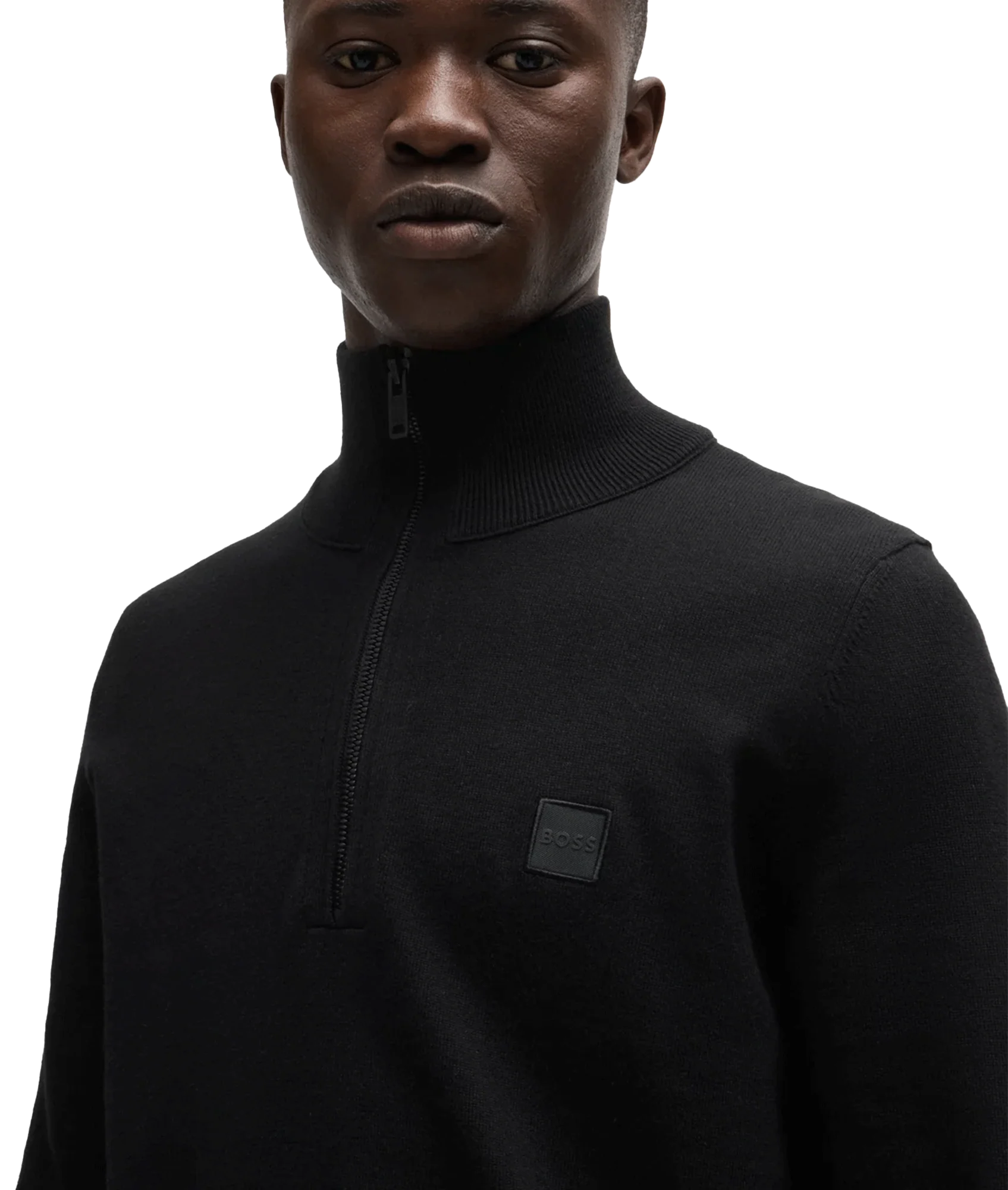 Kanobix Logo-patch Zip-neck Sweater in Cotton and Cashmere - Black - Image 3
