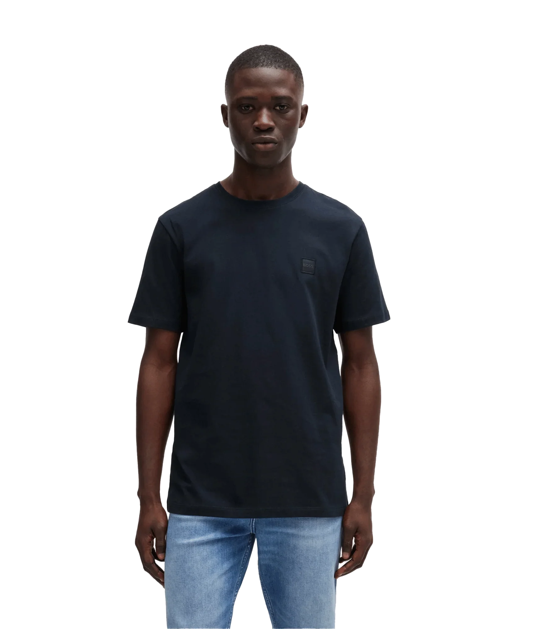 Cotton-jersey T-shirt With Logo Patch - Navy - Image 3