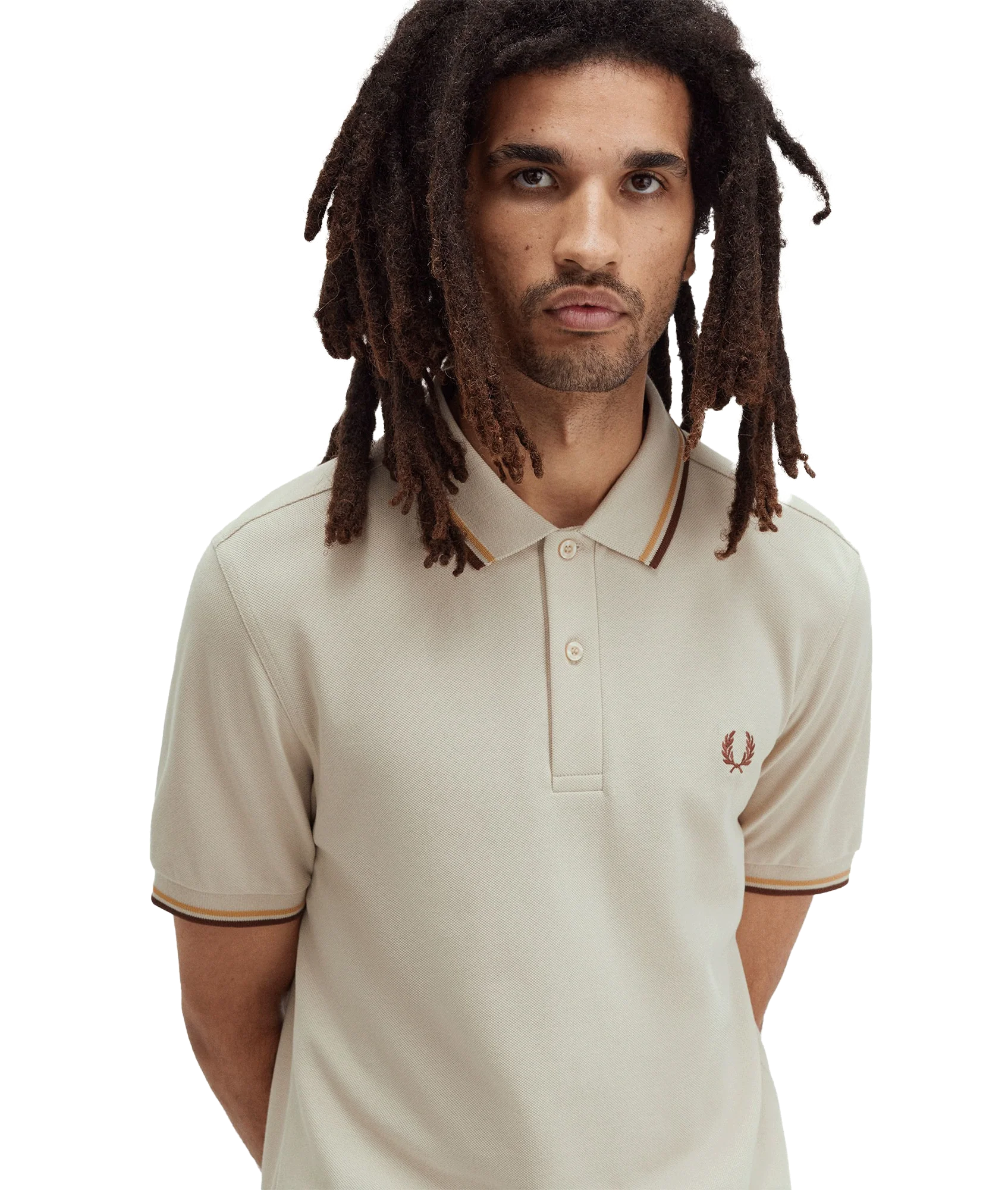 Twin Tipped Polo Shirt - Cream - Image 4