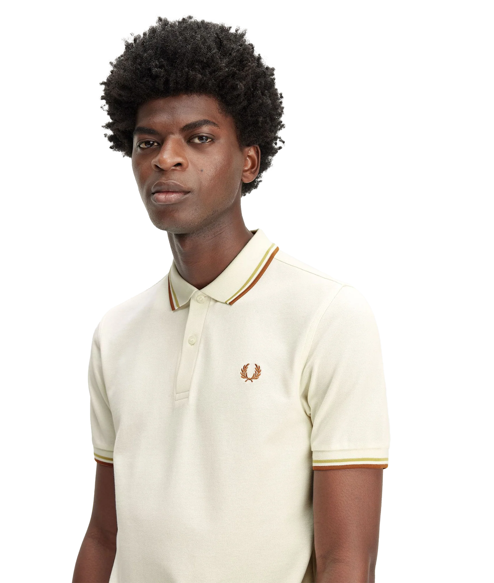 Twin Tipped Polo Shirt - Cream - Image 4