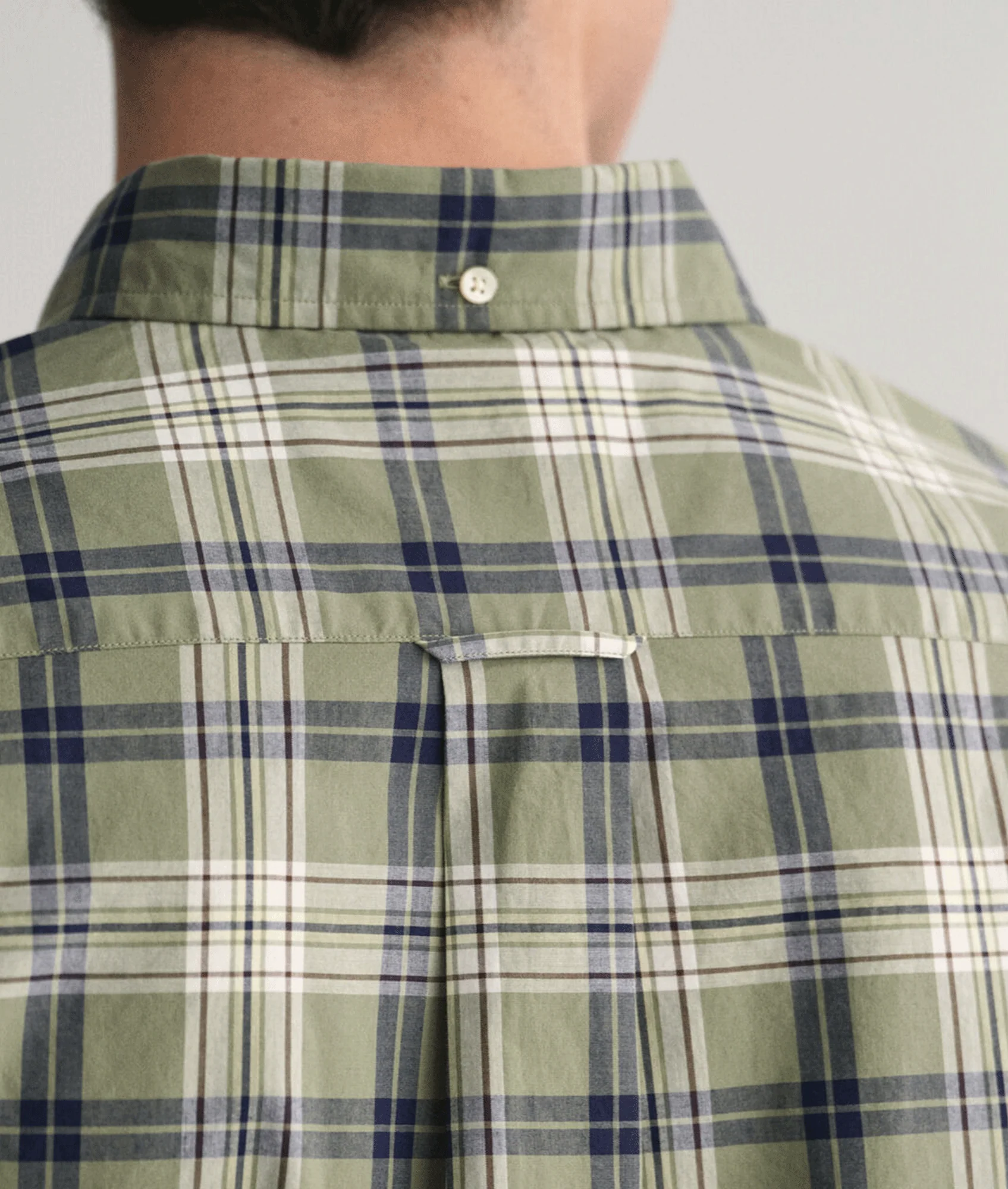 Regular Fit Checked Poplin Short Sleeve Shirt Dry Green - Multi - Image 5