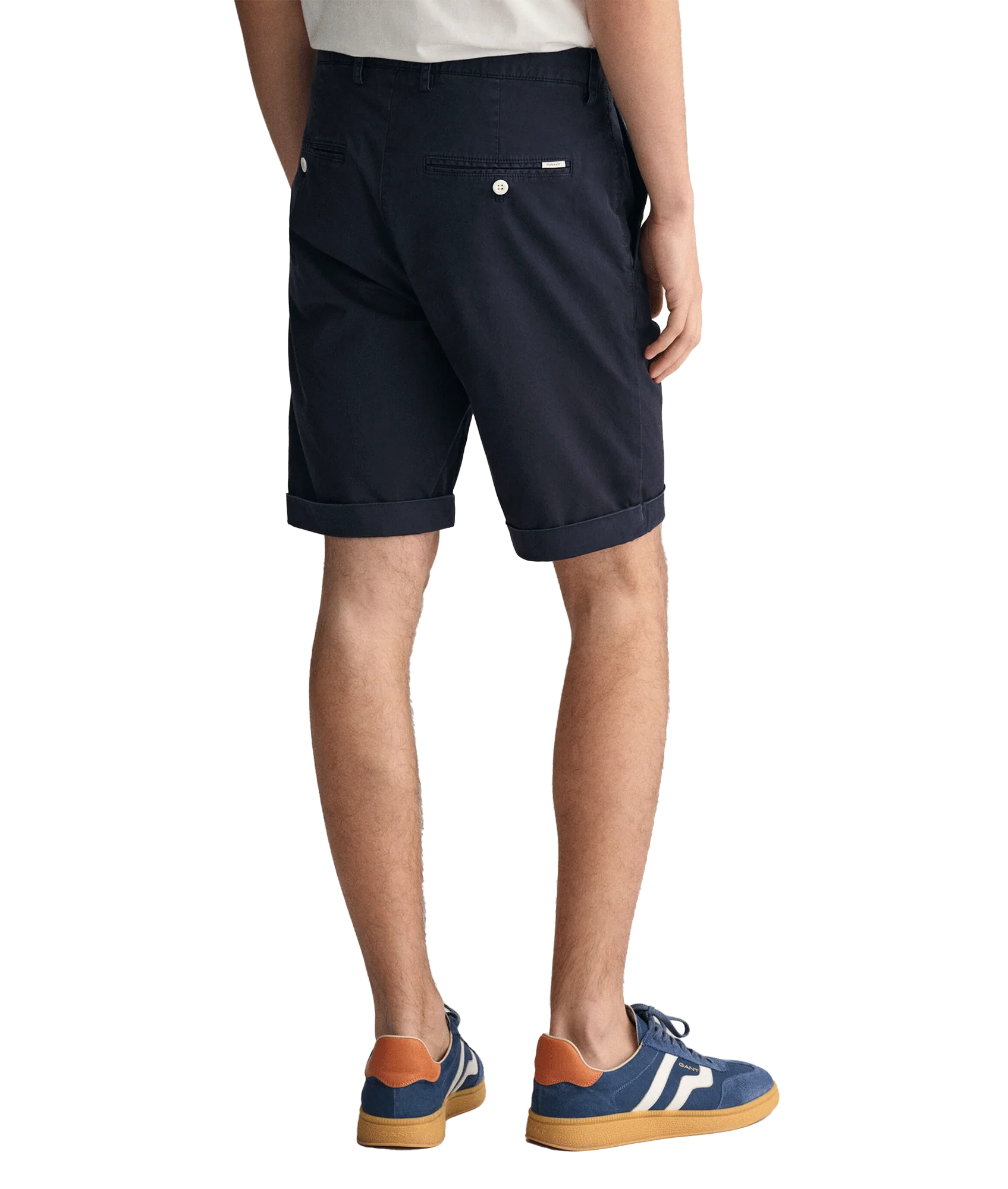 Slim Fit Sunfaded Shorts - Navy - Image 3