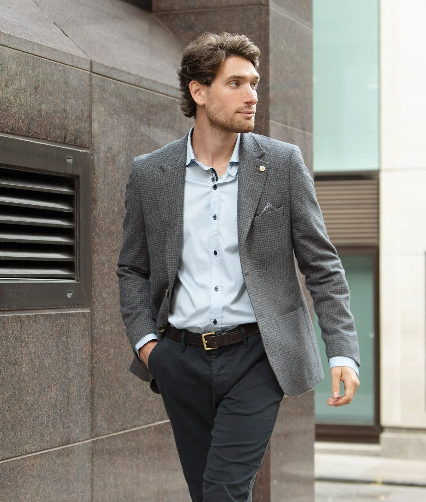Modern Wool Blend Jacket - Grey - Image 5