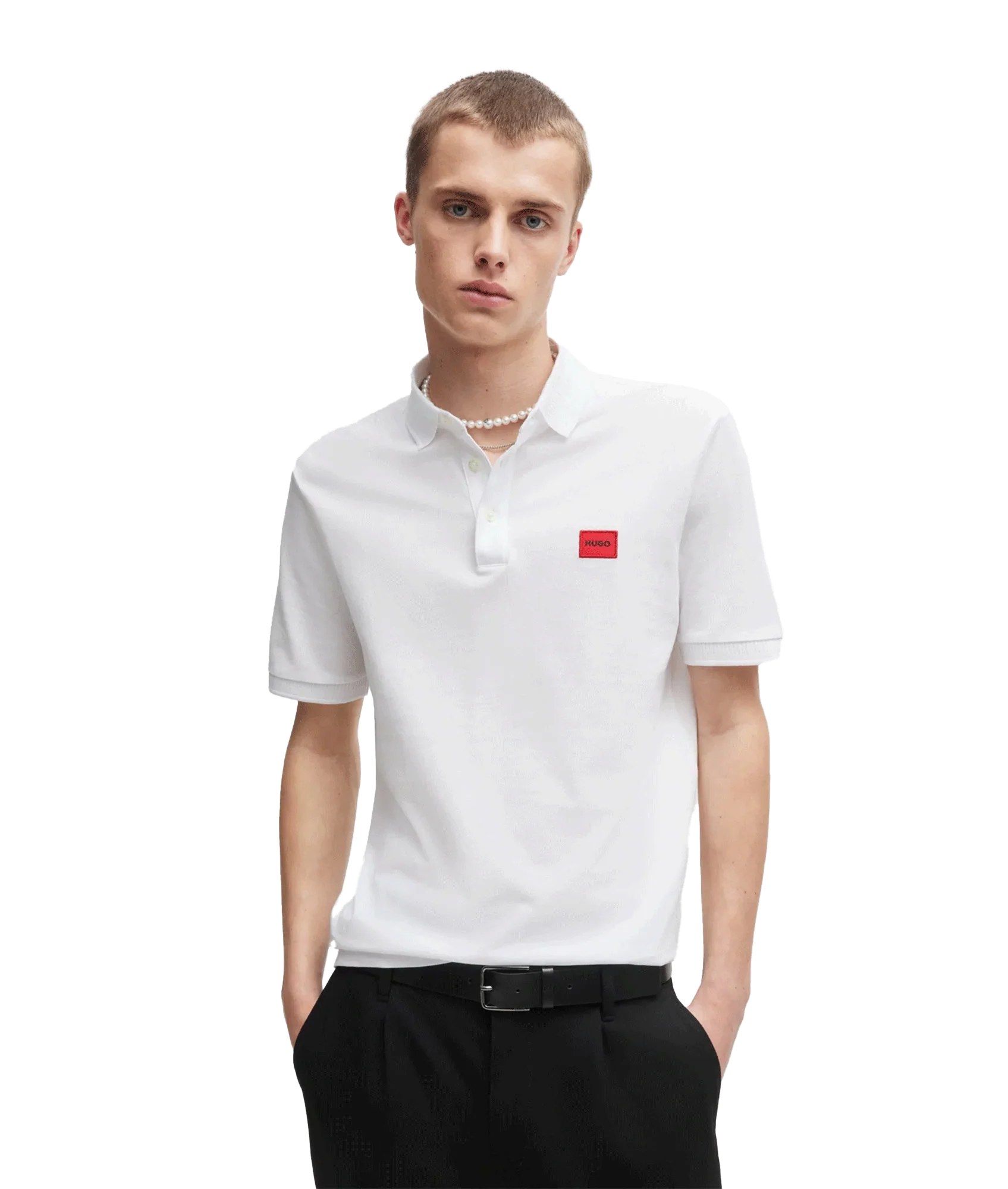Cotton-pique Slim-fit Polo Shirt With Logo Label - White