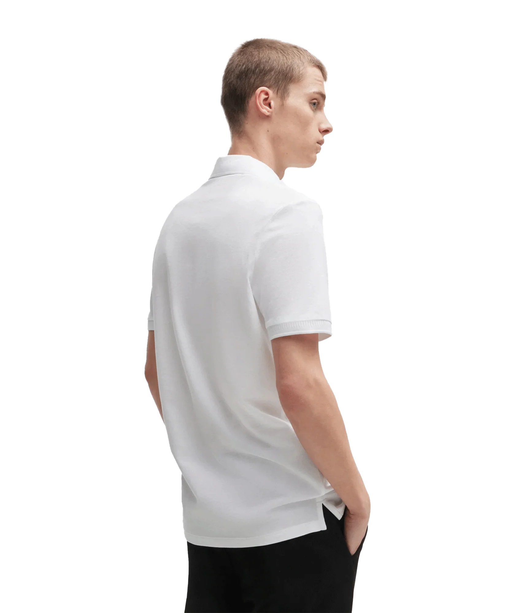 Cotton-pique Slim-fit Polo Shirt With Logo Label - White - Image 3