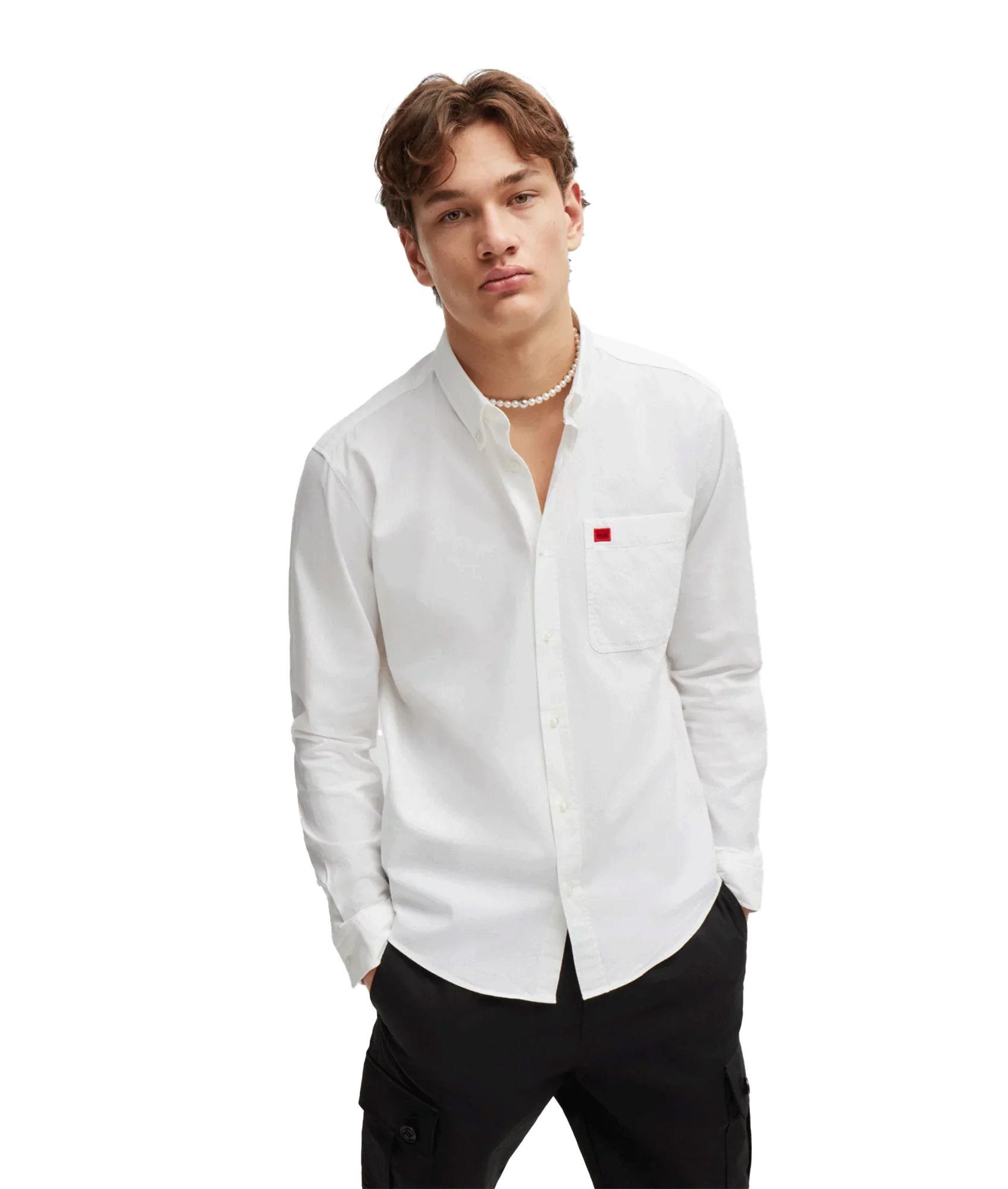 Evito Button-down Slim-fit Shirt - White - Image 3