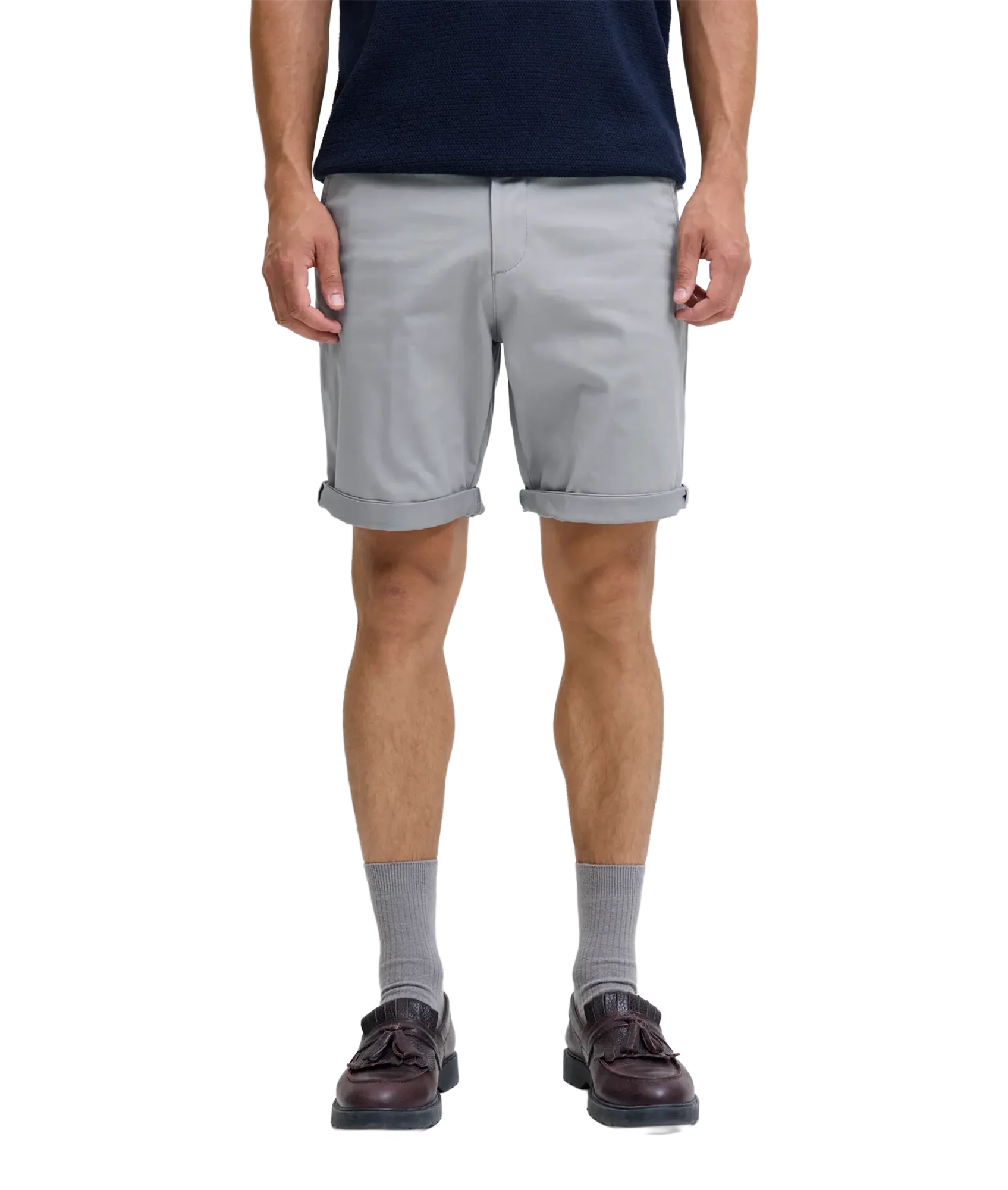 Regular Fit Chino Shorts - Grey - Image 3