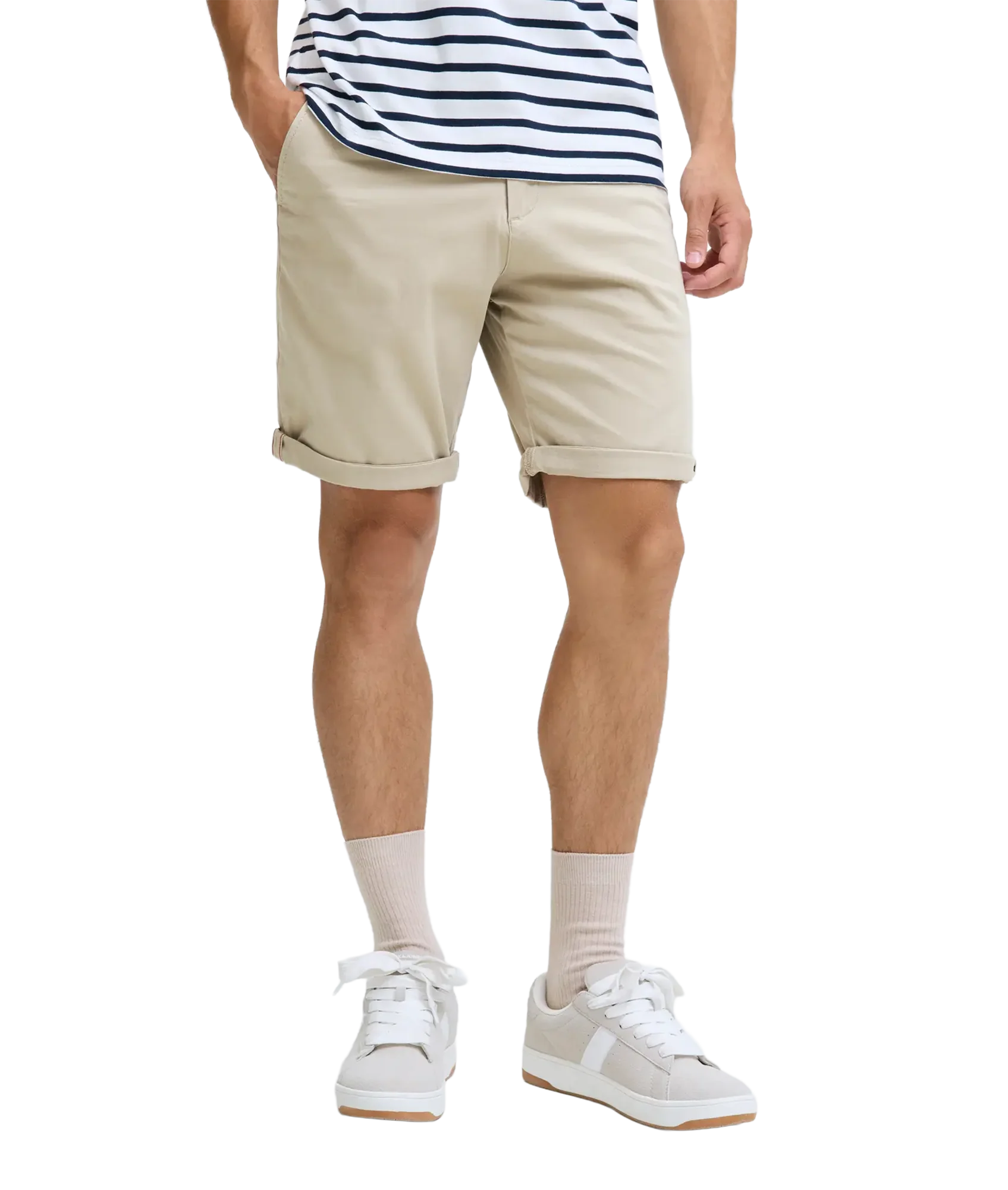 Regular Fit Chino Shorts - Beige - Image 3