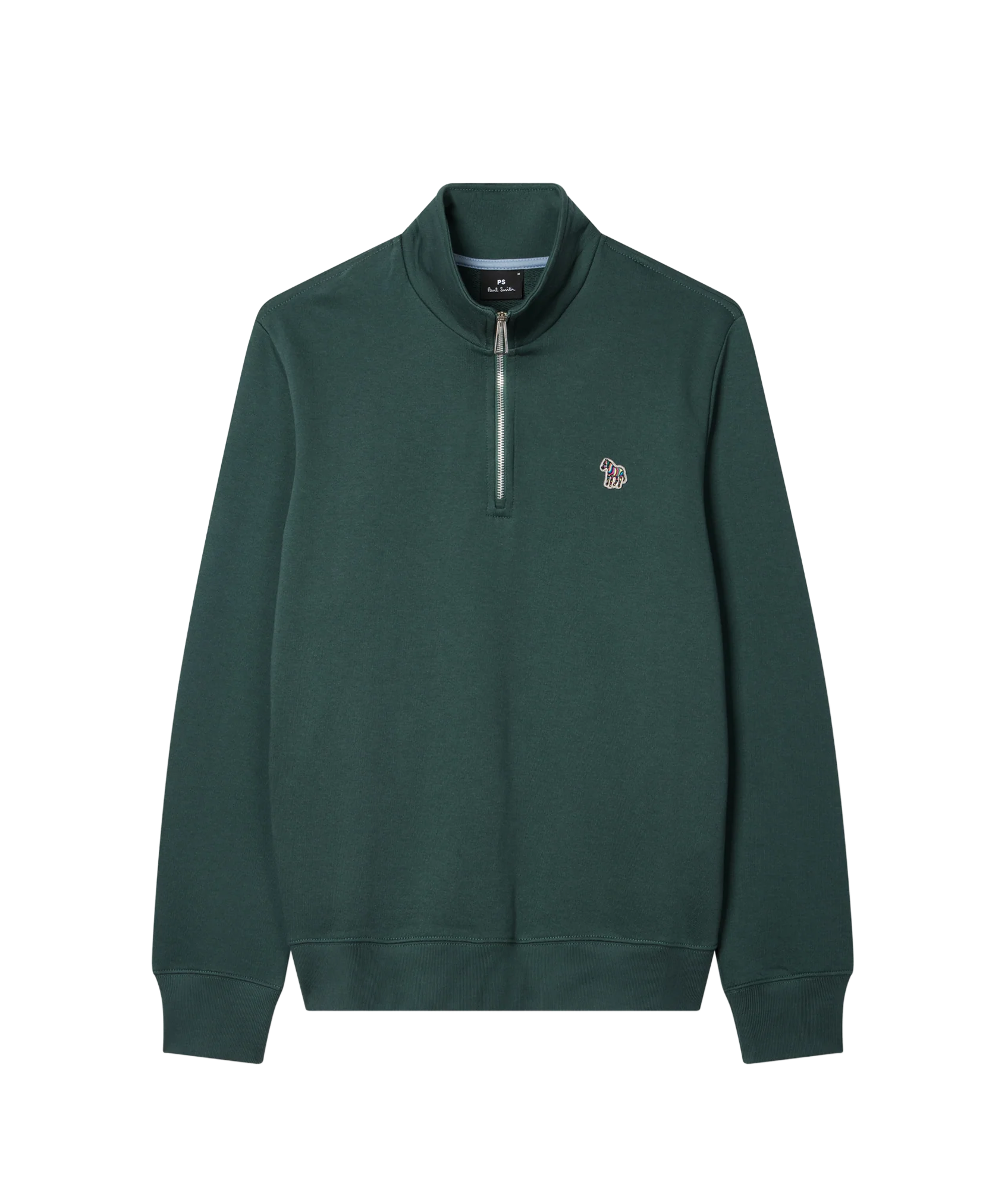 Mens Ls Reg Fit Half Zip Top Zebra - LT Greyish Green
