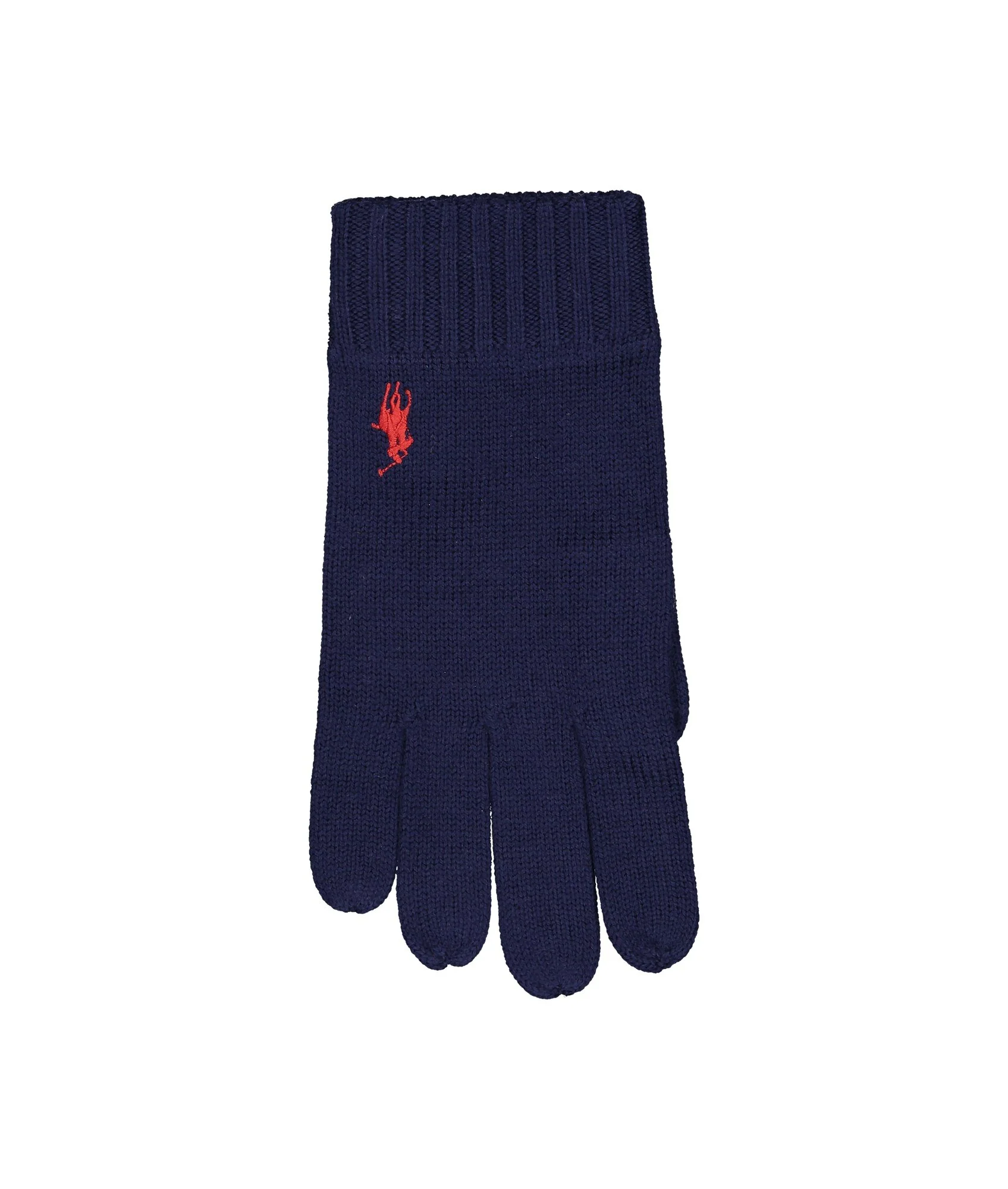 Knitted Wool Logo Gloves - Navy - Image 2