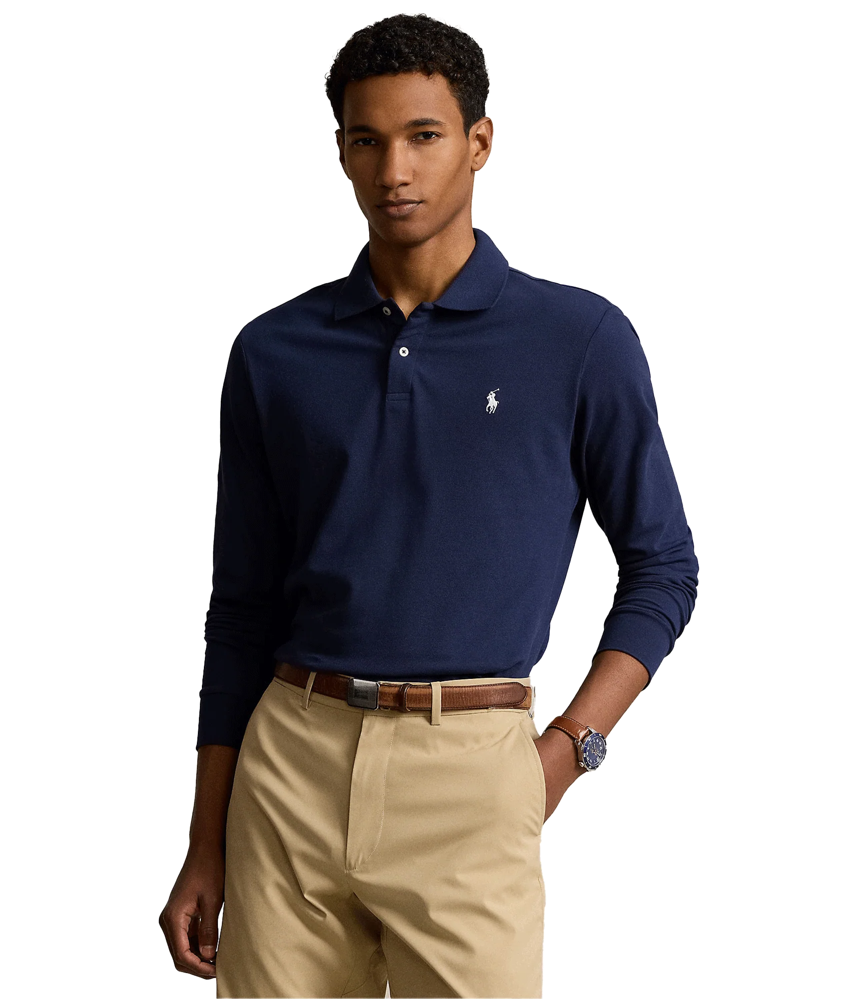 Tailored Fit Performance Polo Shirt - Navy - Image 2