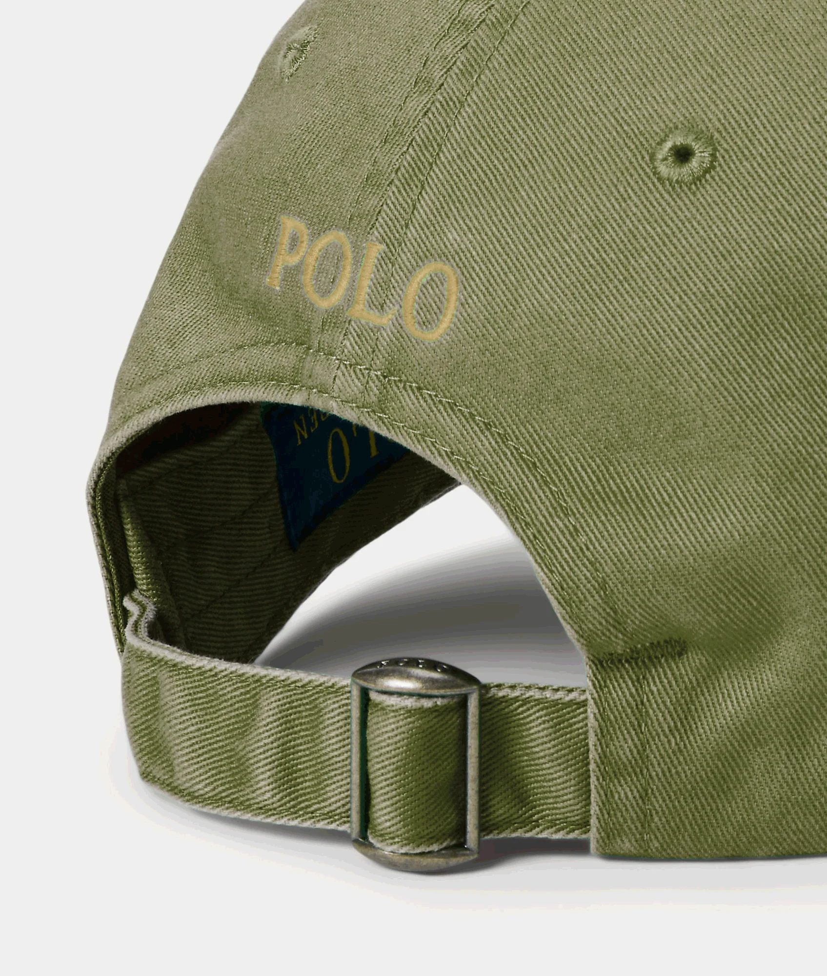 Cotton Chino Baseball Cap - Green - Image 3