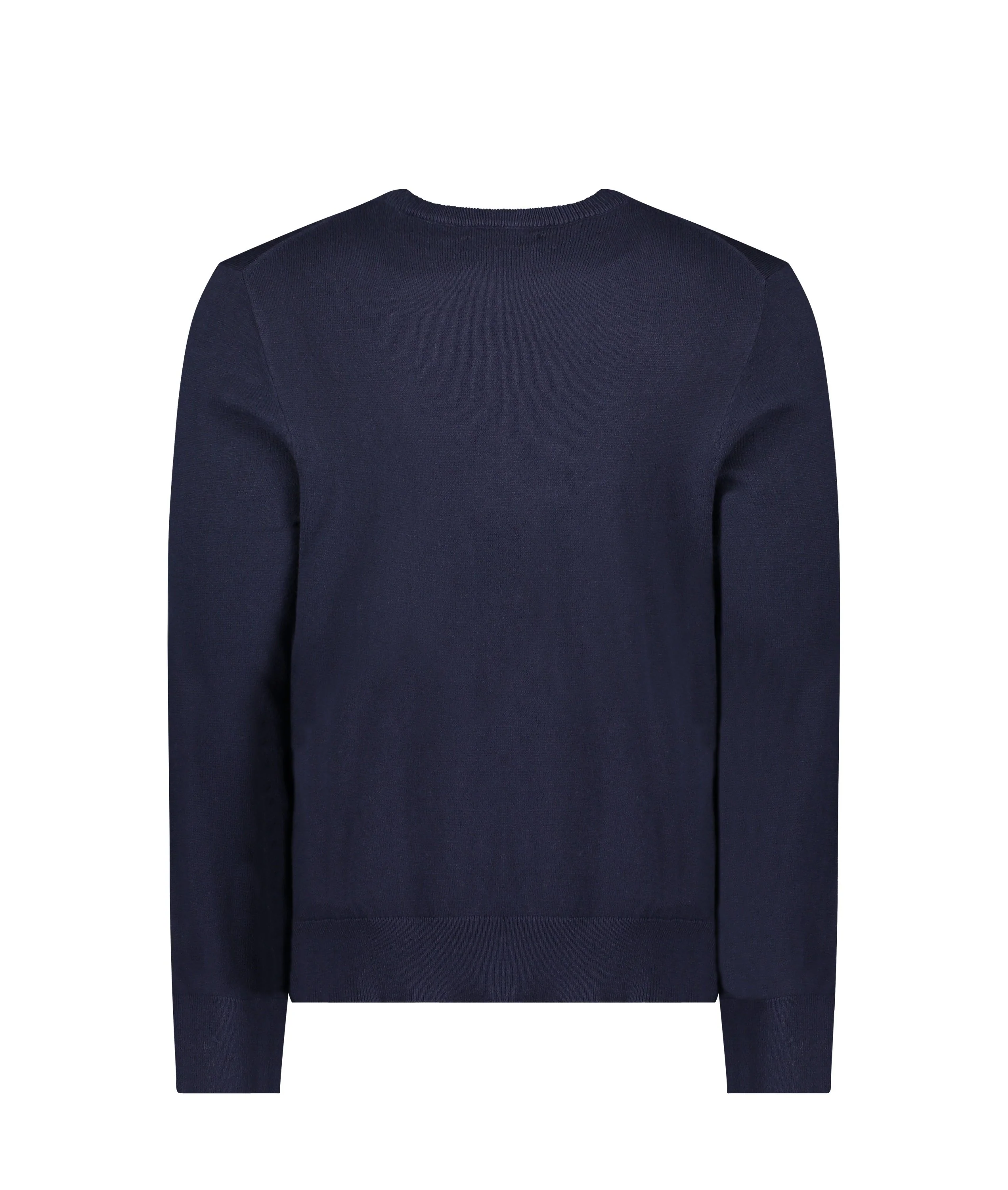 Cotton-Yarn Long Sleeve Pullover Sweater - Navy - Image 2