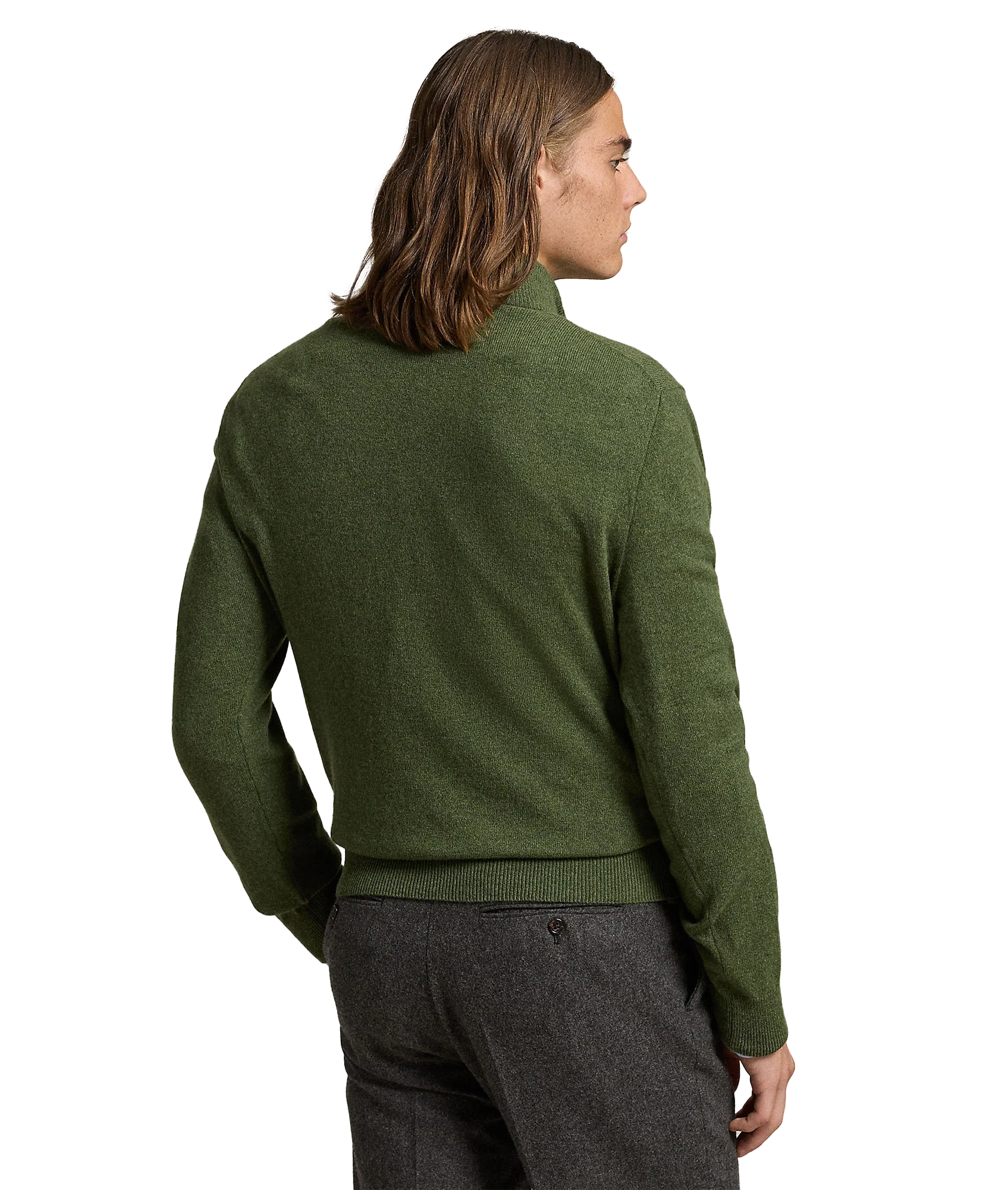 Wool Quarter-zip Sweater - Green - Image 4