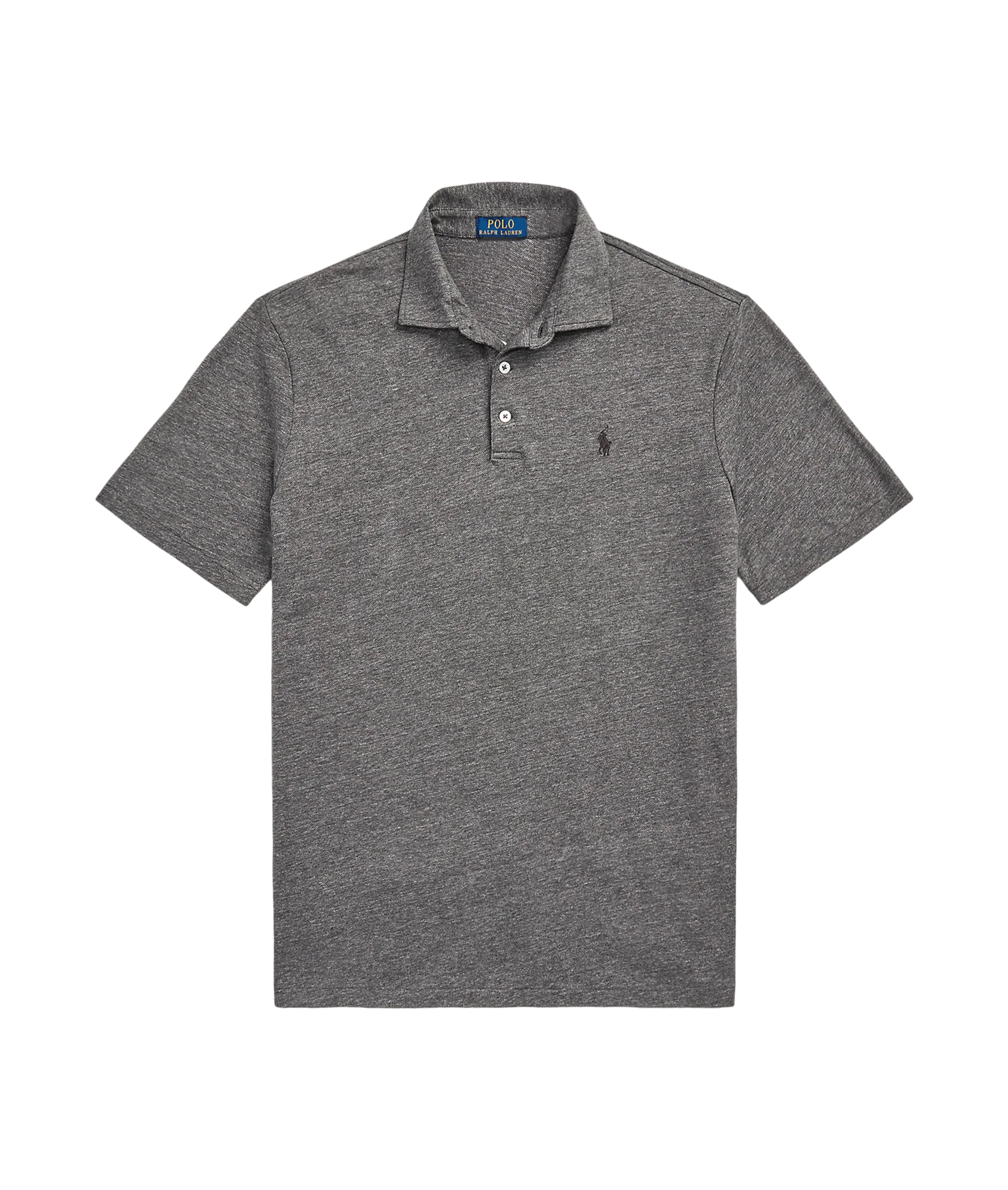 Classic Fit Cotton-linen Mesh Polo Shirt - Grey