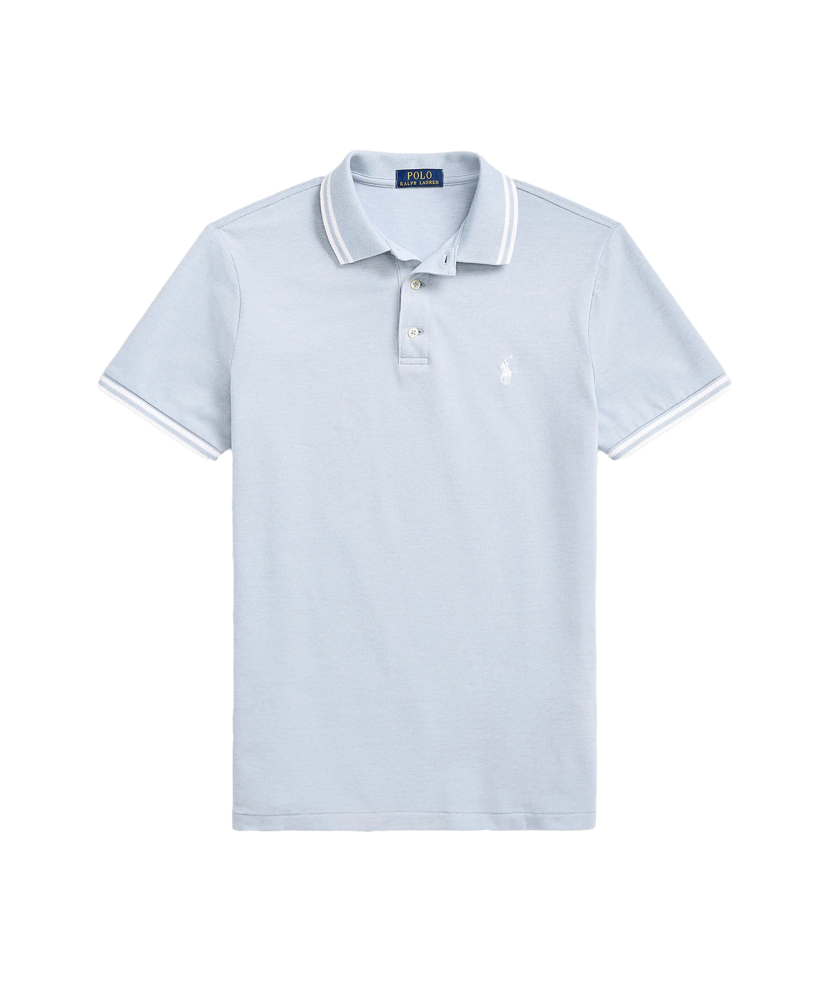 Custom Slim Fit Stretch Mesh Polo Shirt - Blue