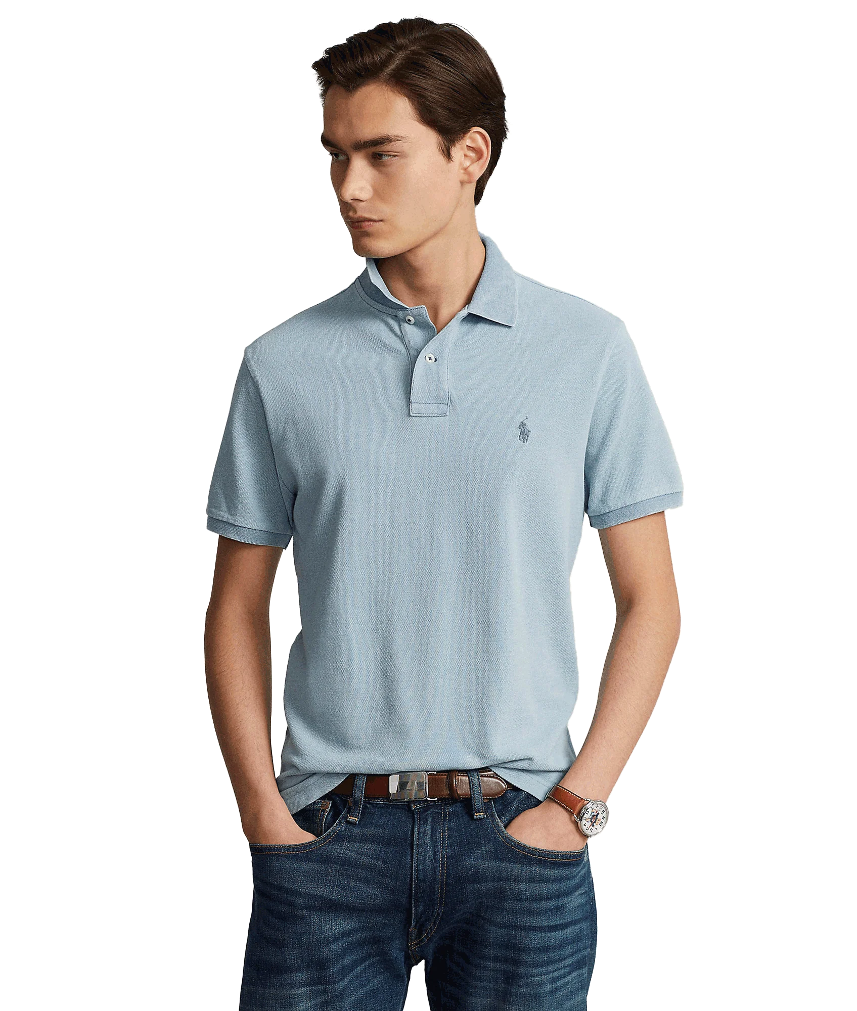 The Iconic Mesh Polo Shirt Indigo - Blue - Image 2