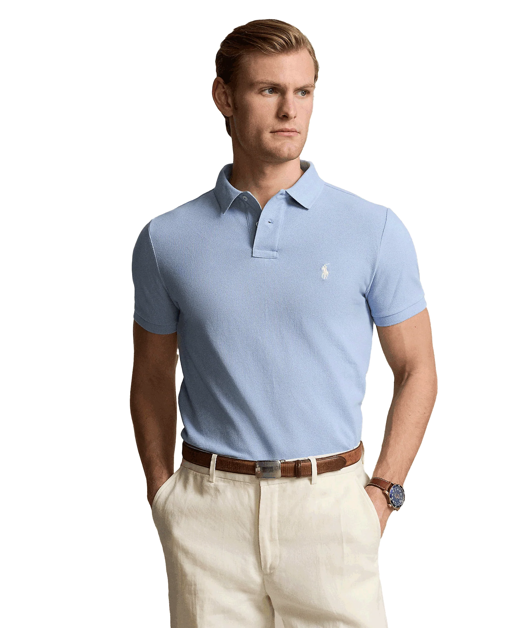 The Iconic Mesh Polo Shirt Vessel - Blue - Image 2