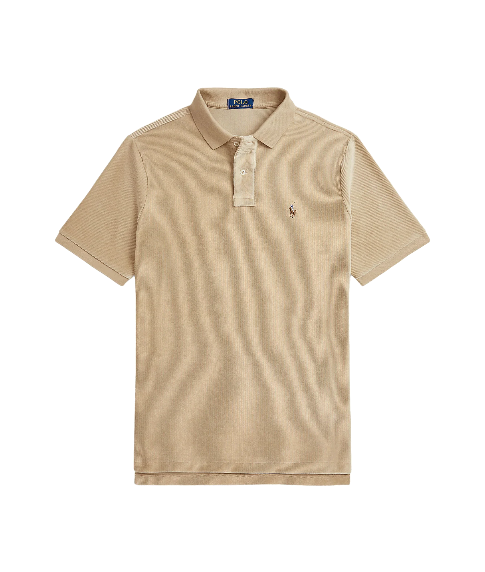 Classic Fit Knit Corduroy Polo Shirt - Brown