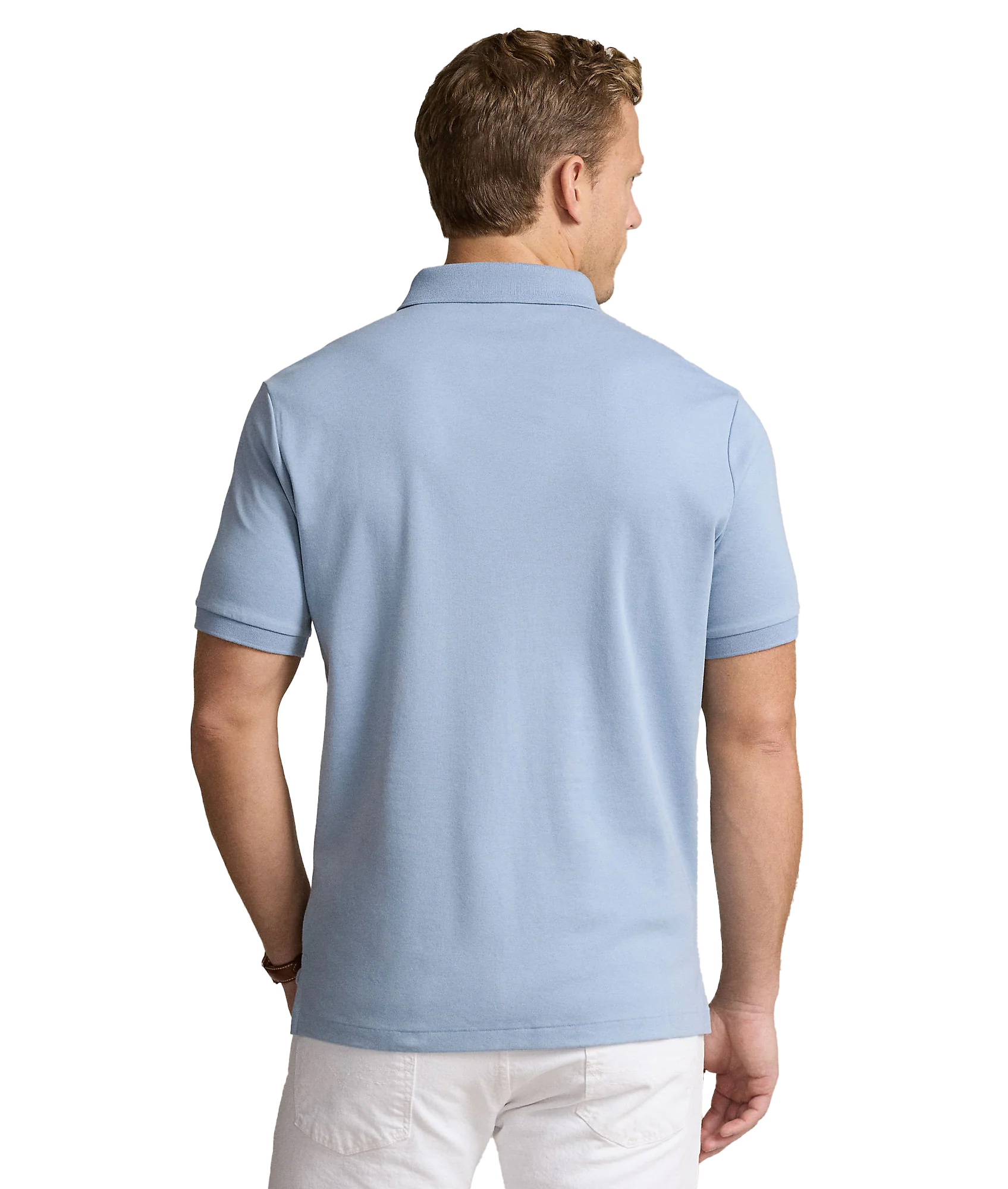 Custom Slim Fit Soft Cotton Polo Shirt - Blue - Image 5