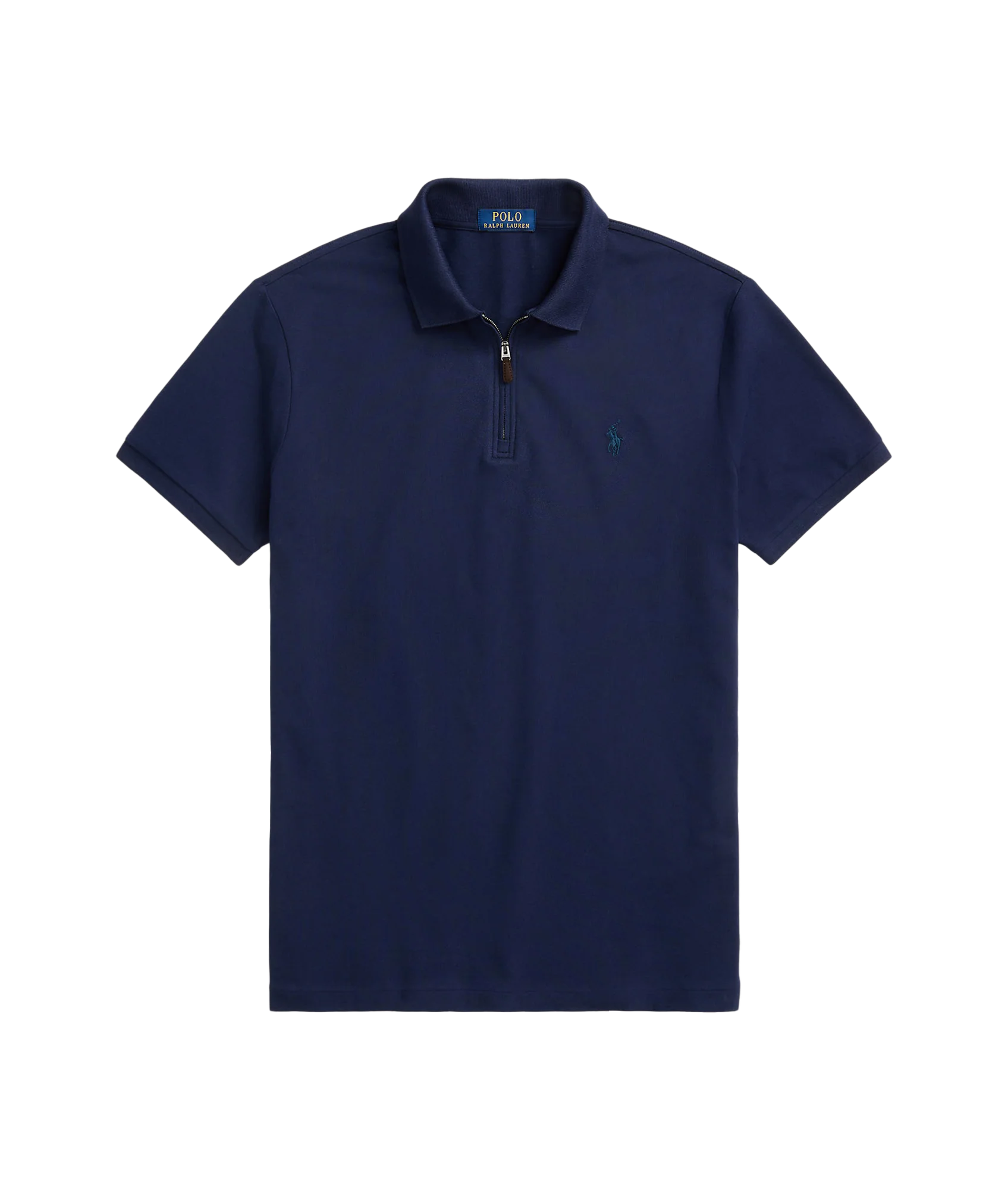 Custom Slim Fit Stretch Mesh Polo Shirt - Navy