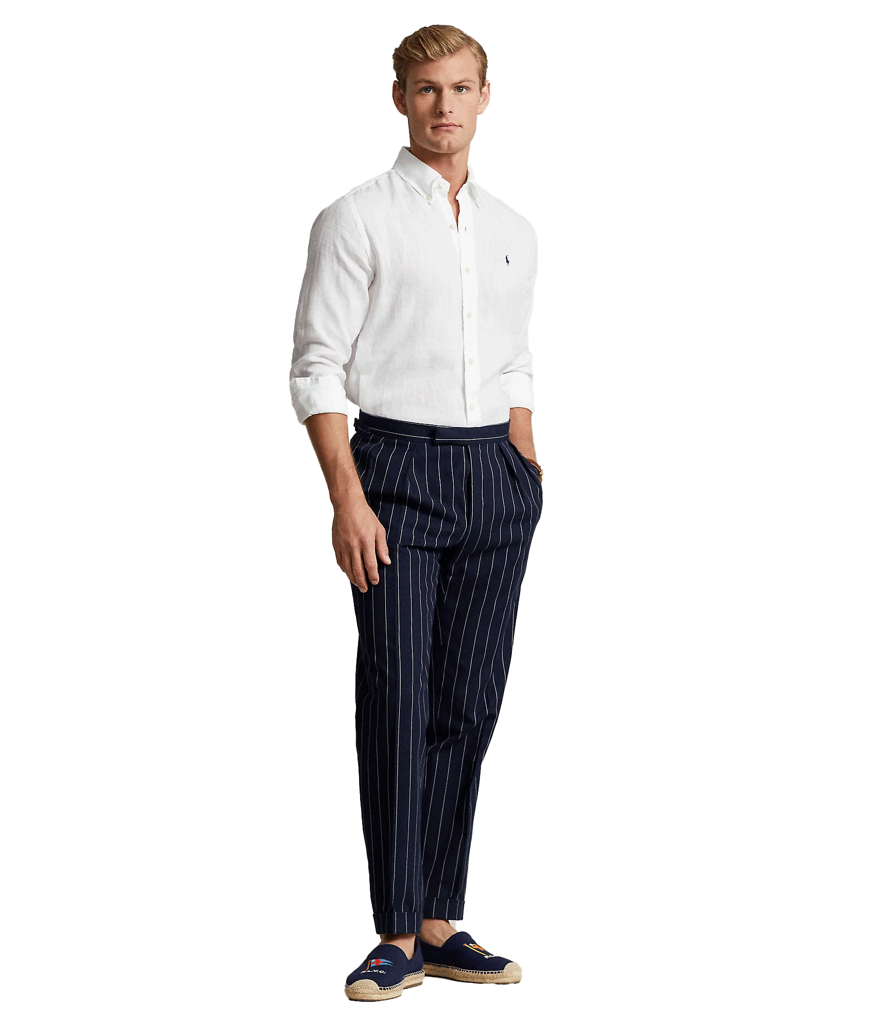Slim Fit Linen Shirt - White - Image 2