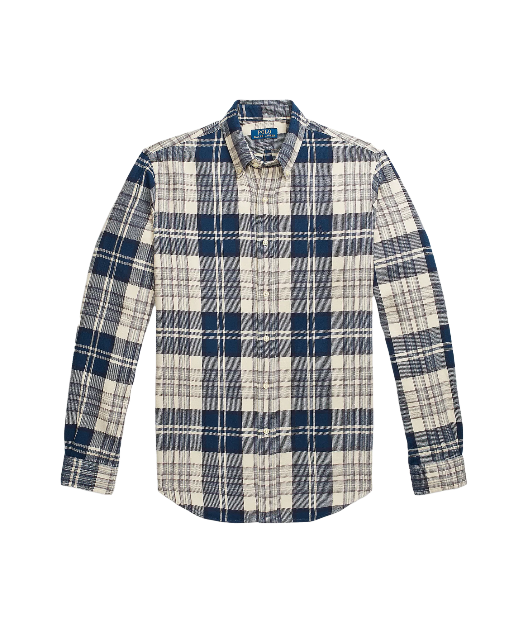 Custom Fit Plaid Brushed Flannel Shirt - Multi
