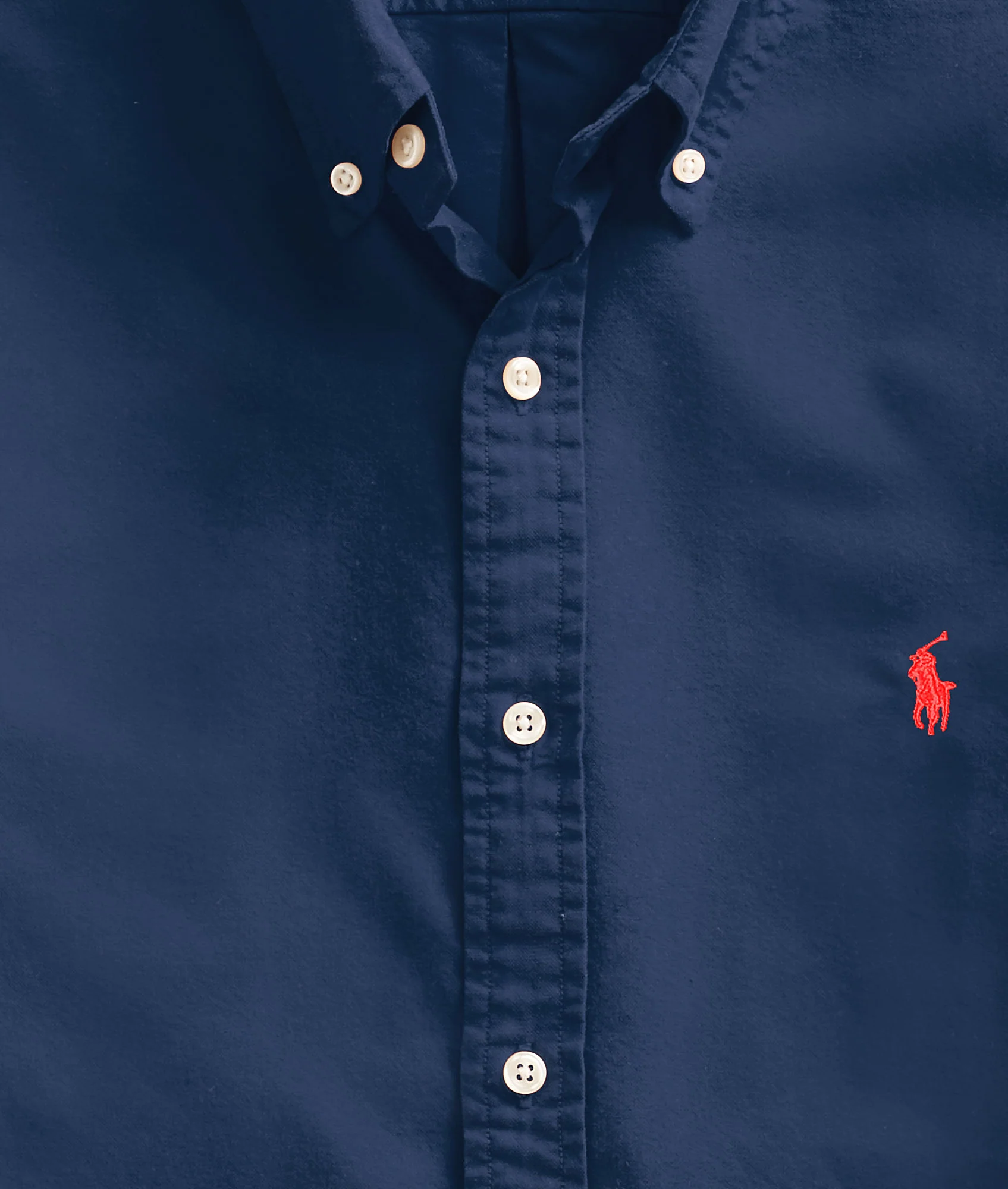 Slim Fit Oxford Shirt - Navy - Image 6