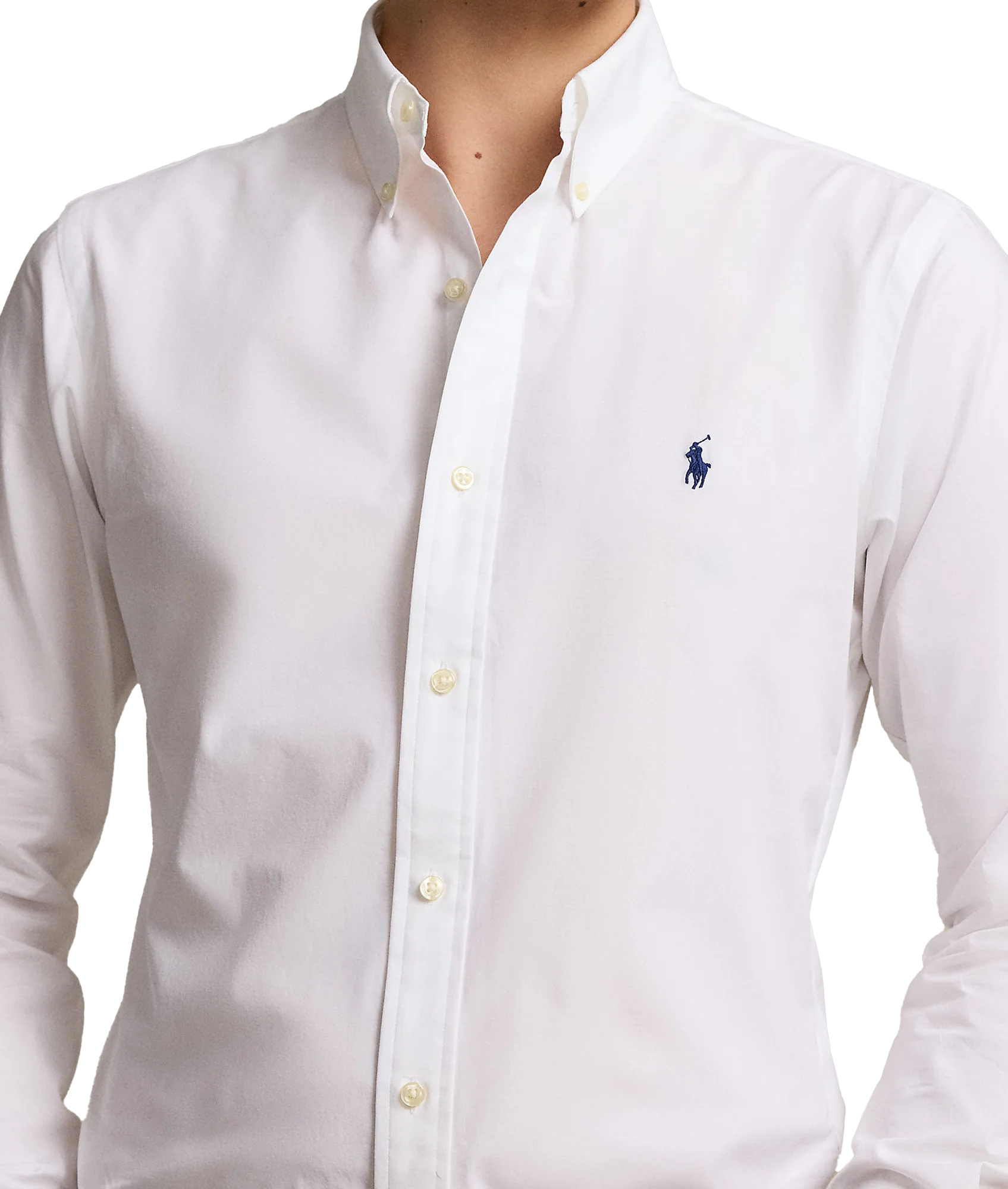 Custom Fit Stretch Poplin Shirt - White - Image 5