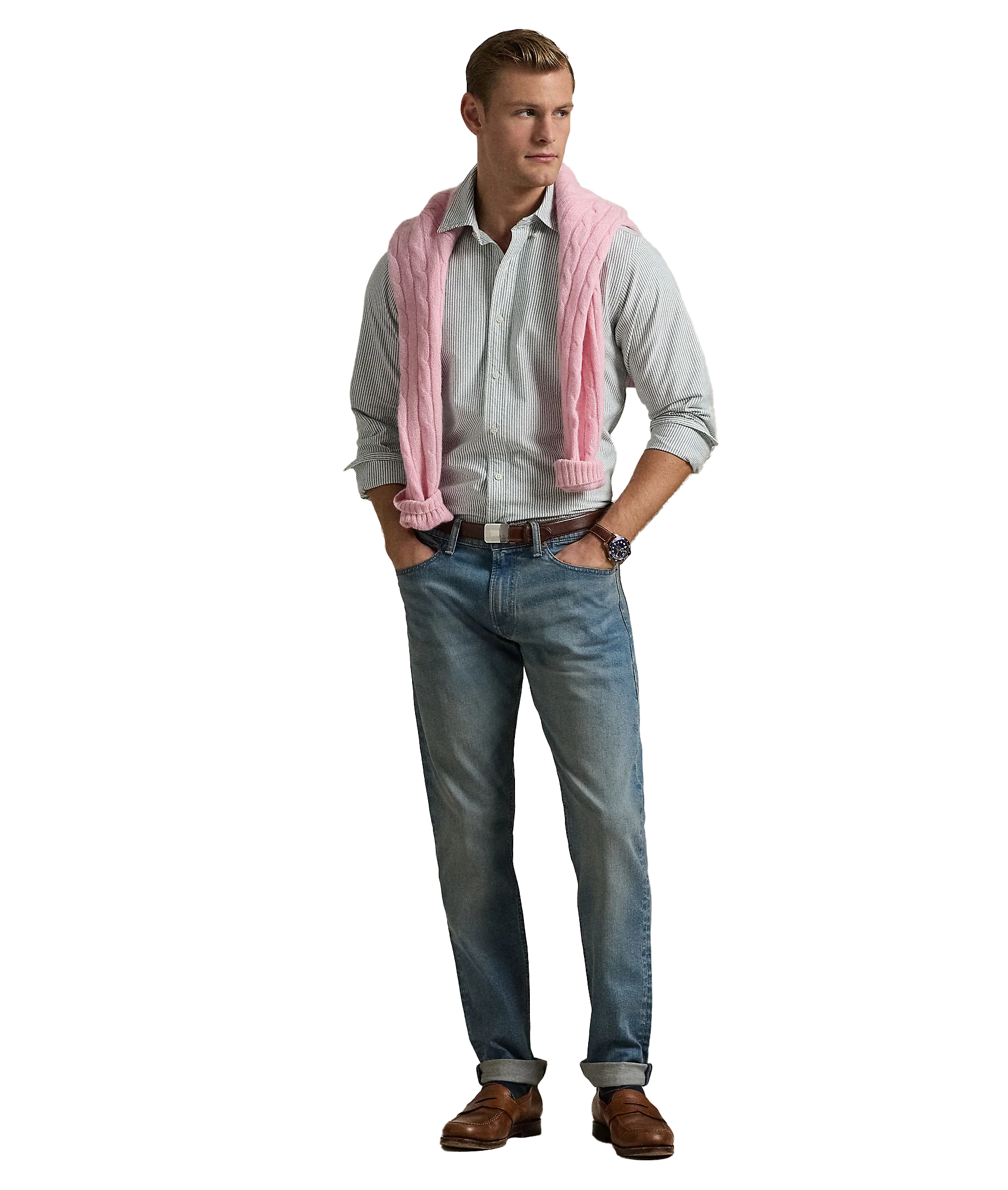 Custom Fit Striped Oxford Shirt - Multi - Image 2