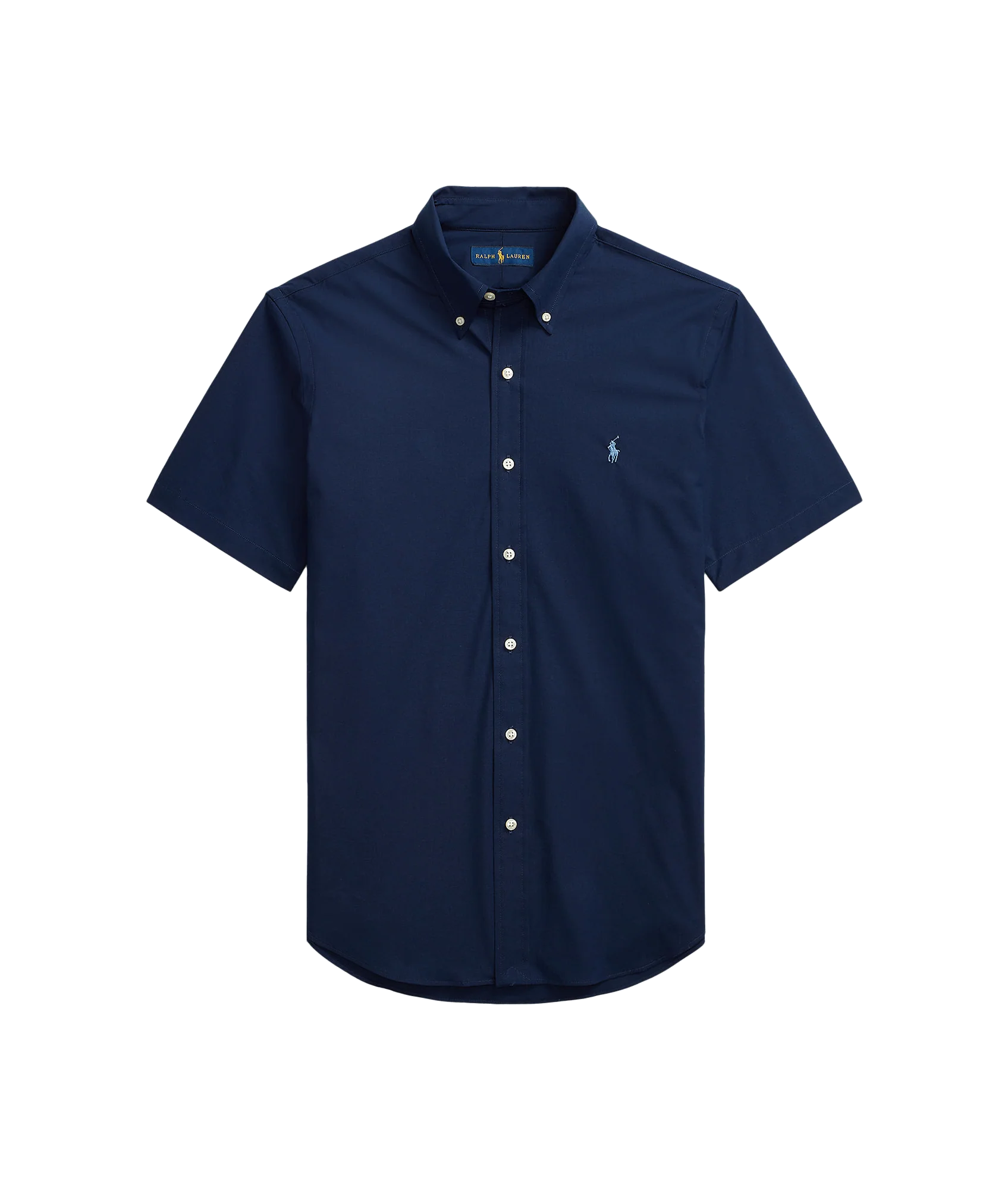 Custom Fit Stretch Poplin Shirt -Navy