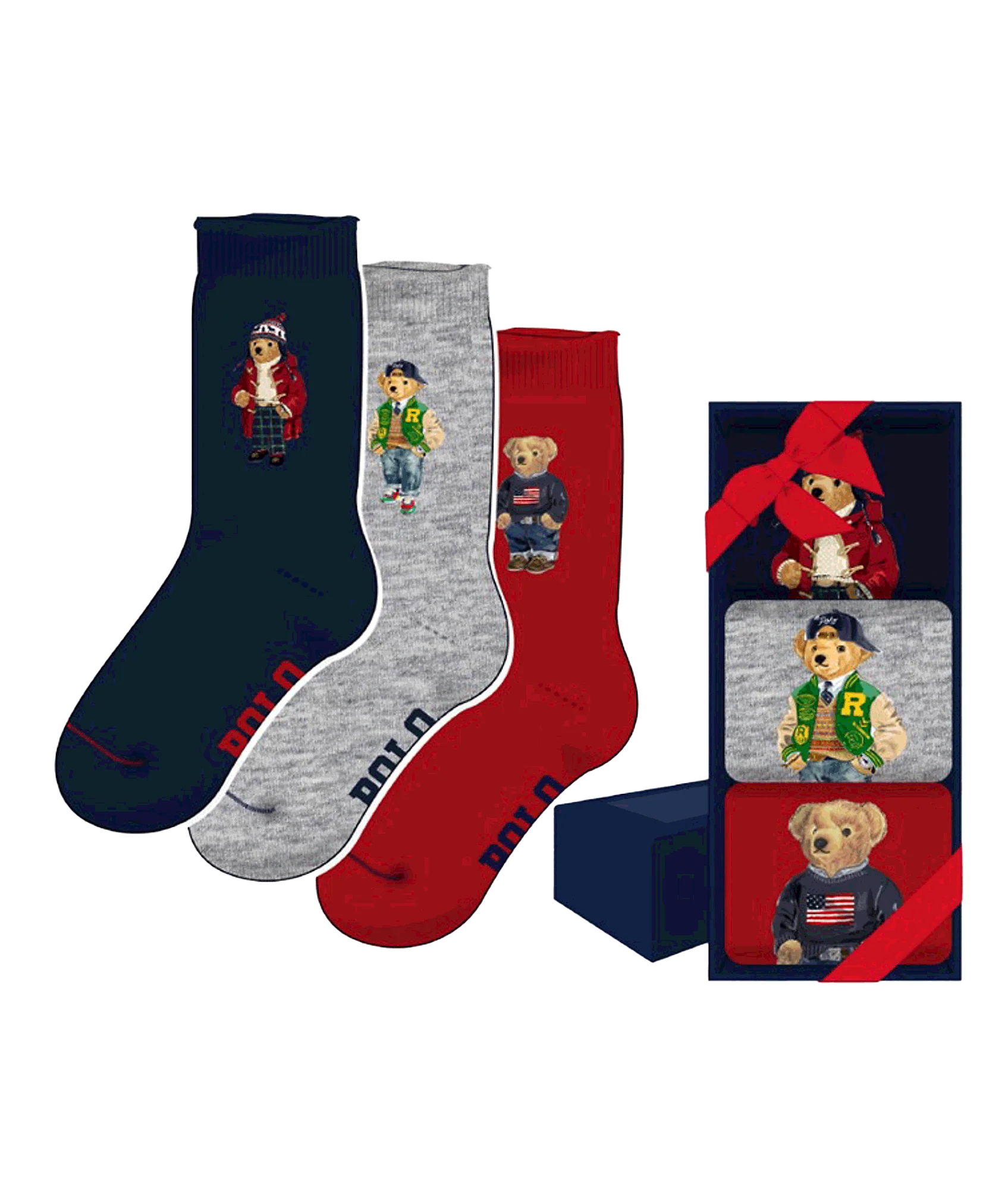 Polo Bear Roll-top 3-sock Gift Set - Multi - Image 2