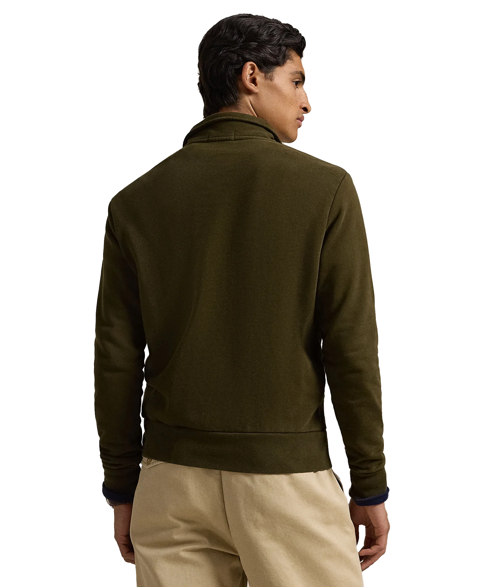 Loopback Fleece Collared Sweatshirt - Green - Image 4