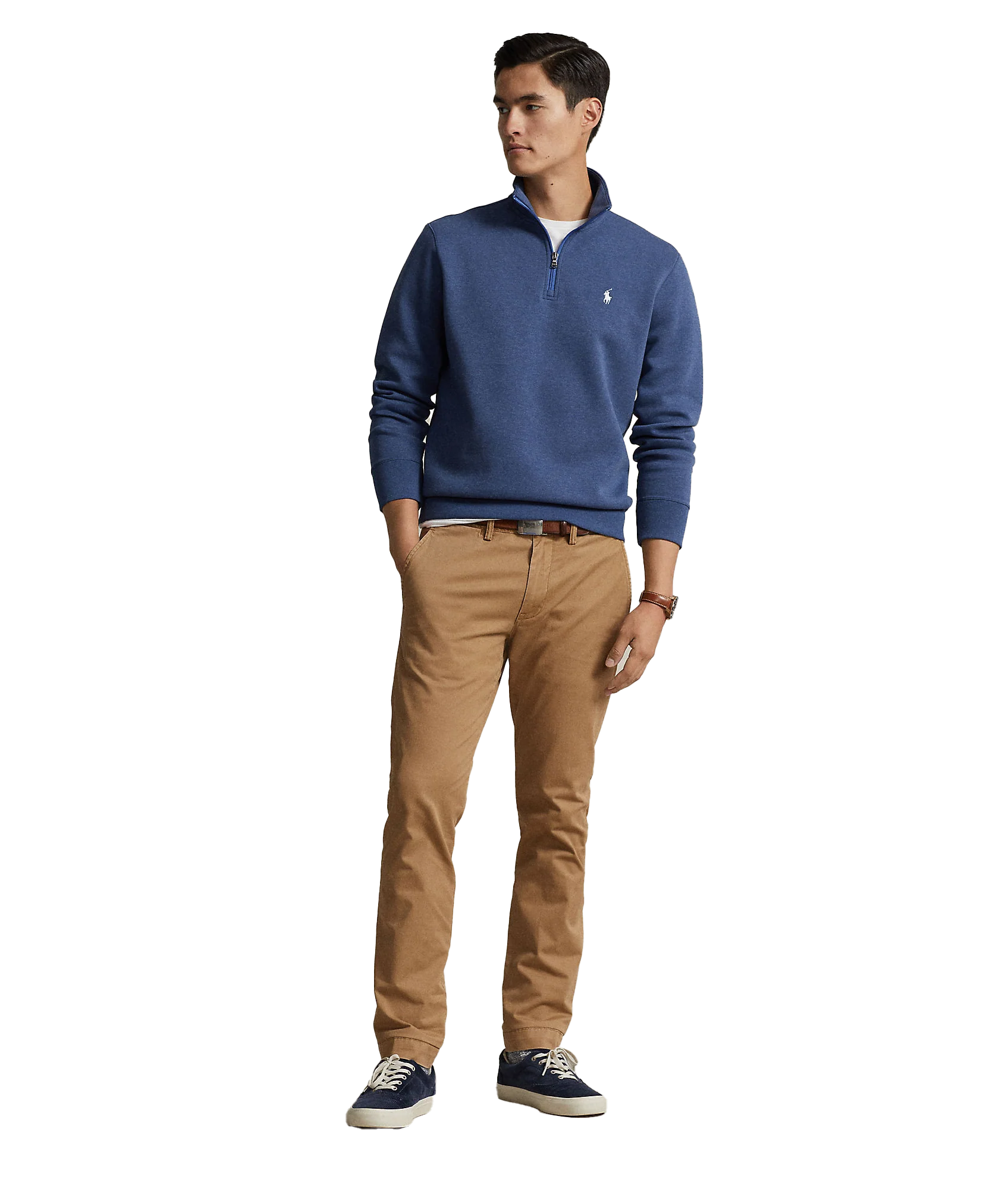 Double-knit Quarter-zip Pullover - Blue - Image 2