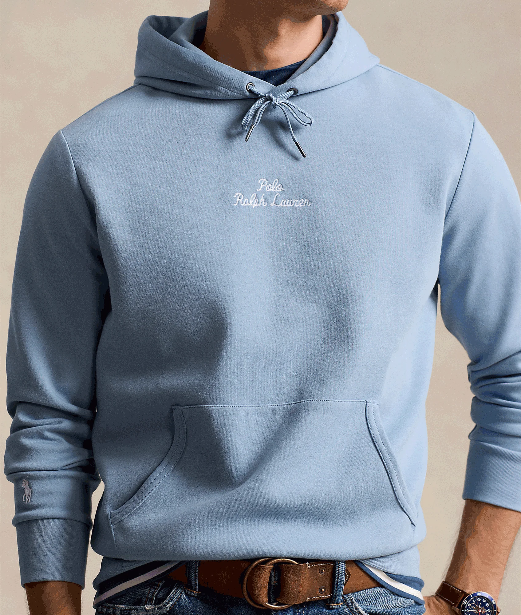 Logo Double-knit Hoodie - Blue - Image 5