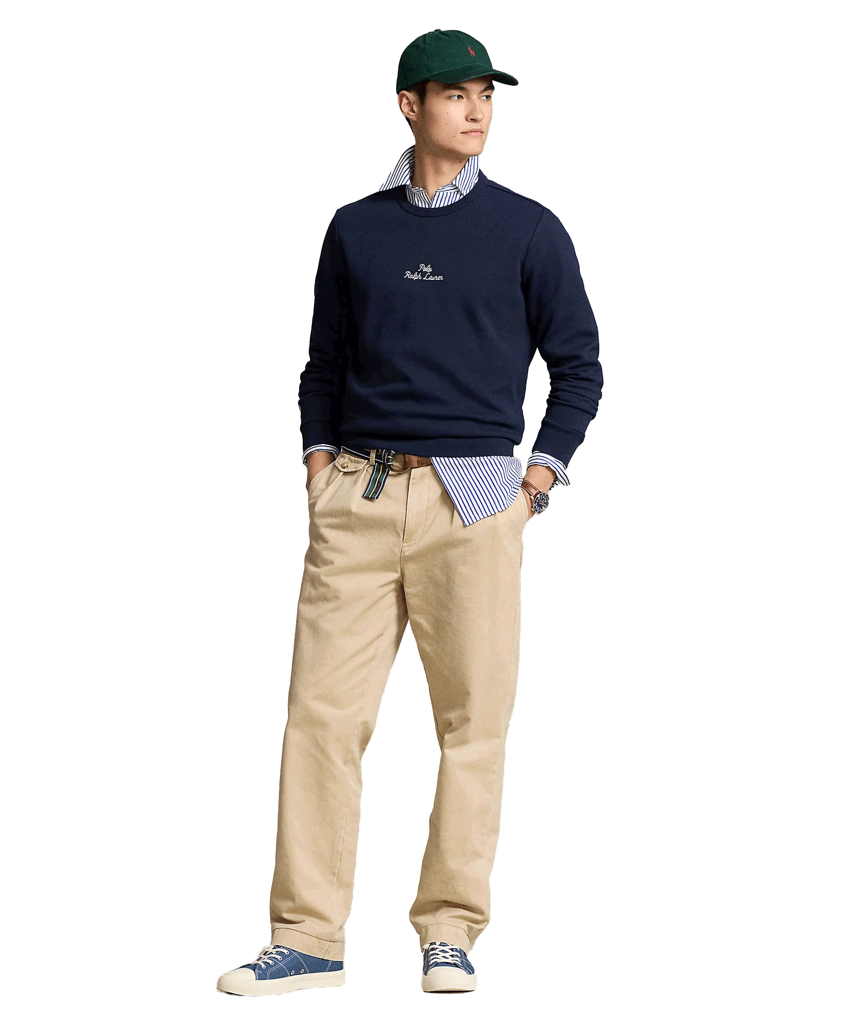 Embroidered-logo Double-knit Sweatshirt - Navy - Image 3