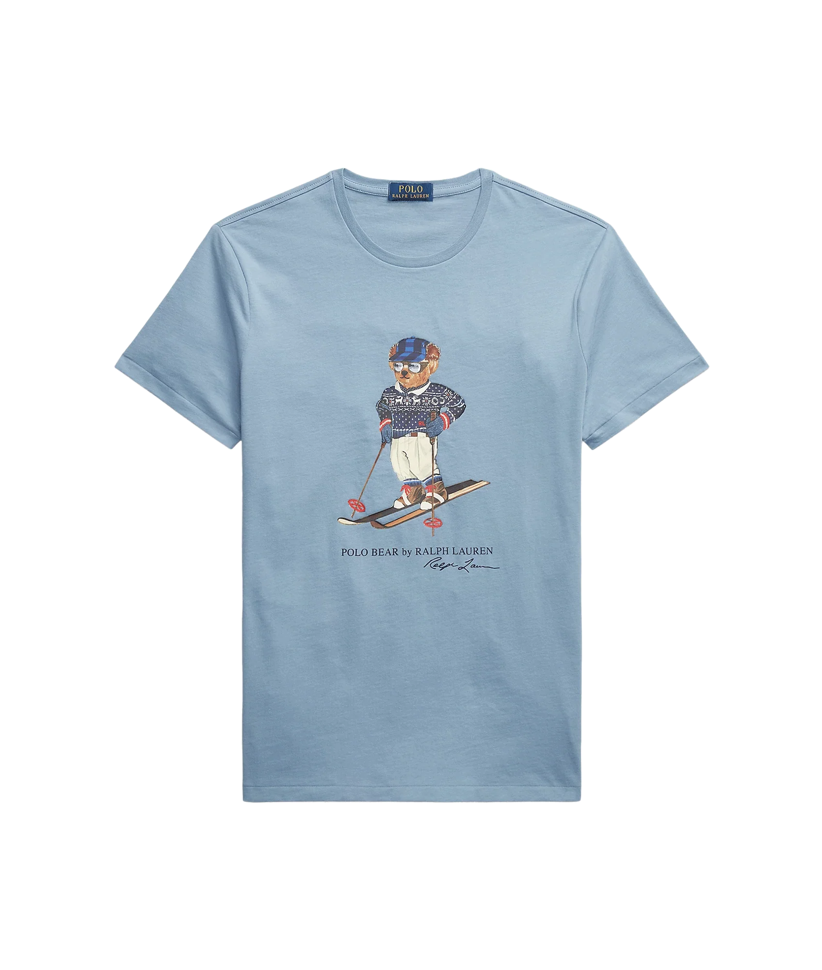 Custom Slim Fit Polo Bear Jersey T-Shirt - Blue