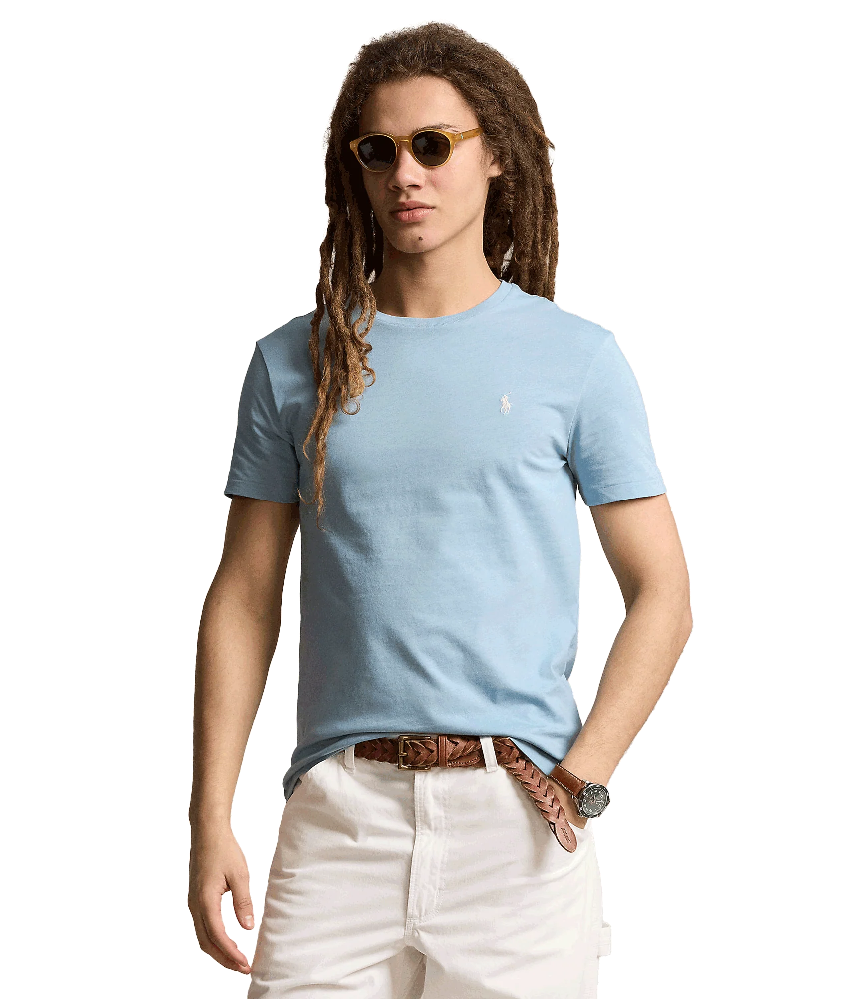 Custom Slim Fit Jersey Crewneck T-shirt - Blue - Image 2