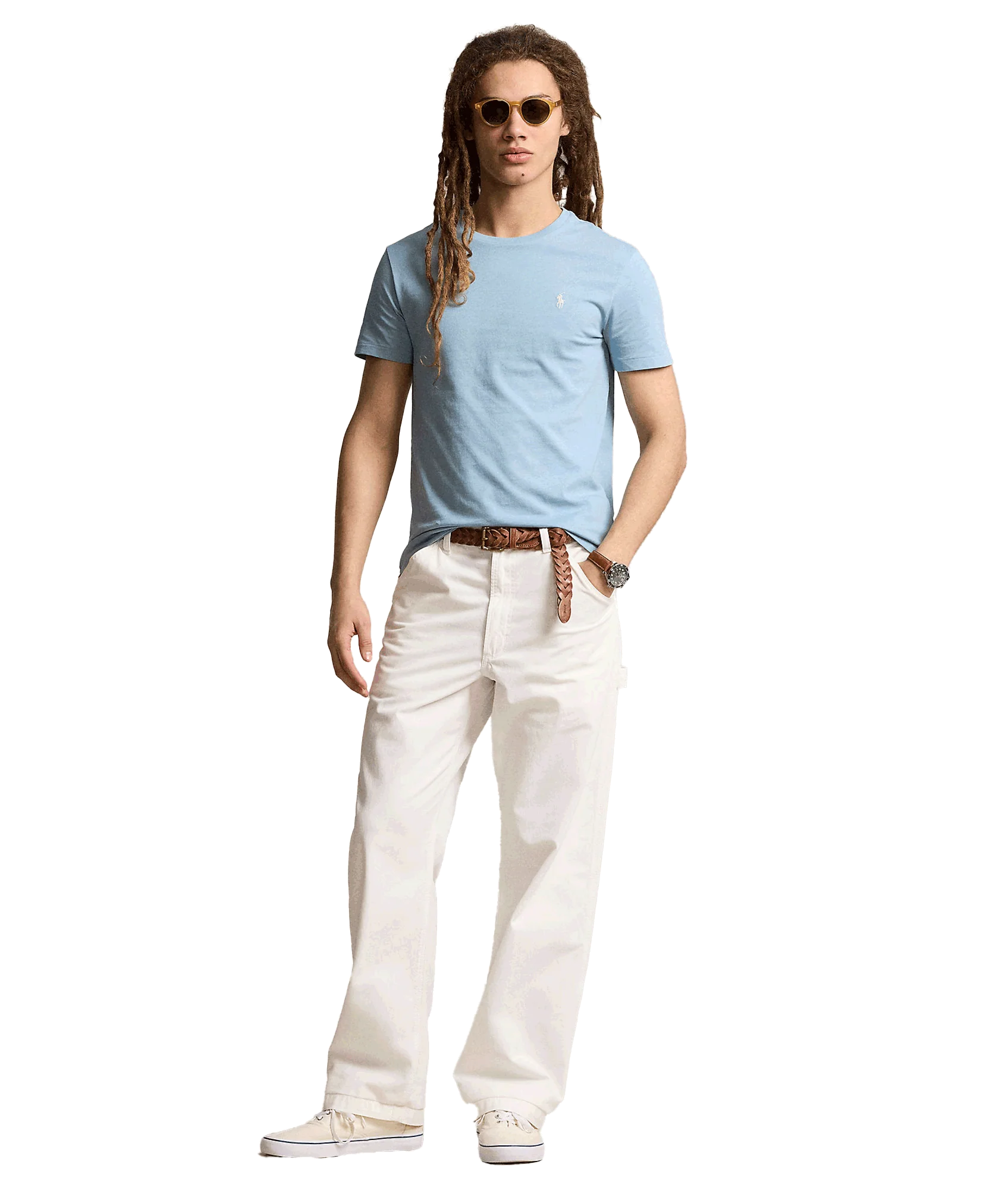 Custom Slim Fit Jersey Crewneck T-shirt - Blue - Image 3