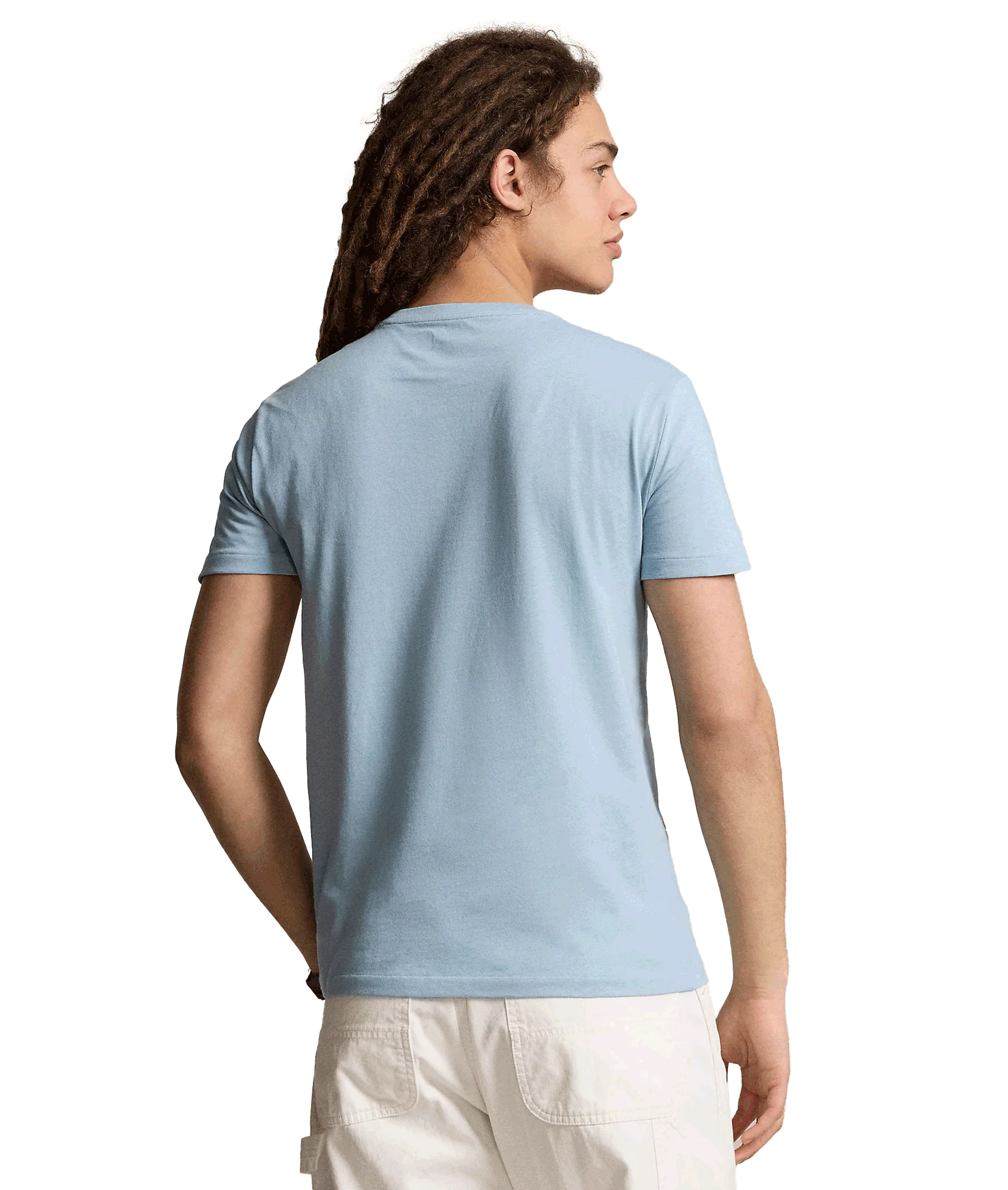 Custom Slim Fit Jersey Crewneck T-shirt - Blue - Image 4