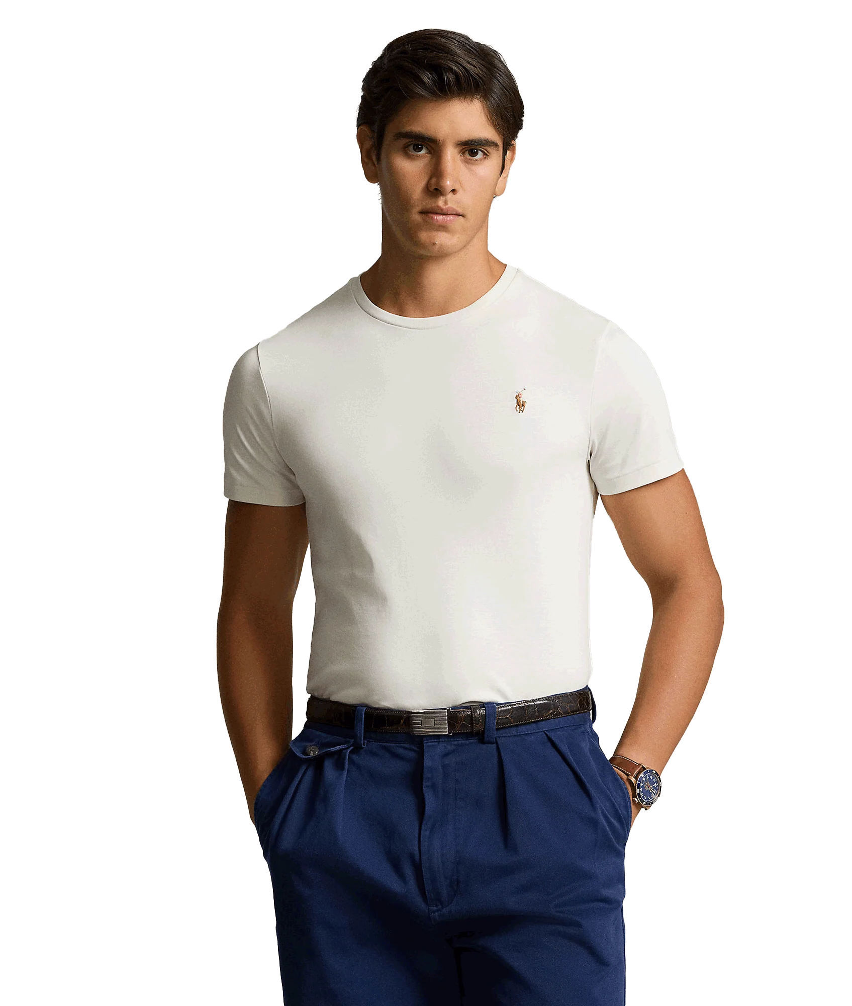 Custom Slim Fit Soft Cotton T-shirt - Cream - Image 3
