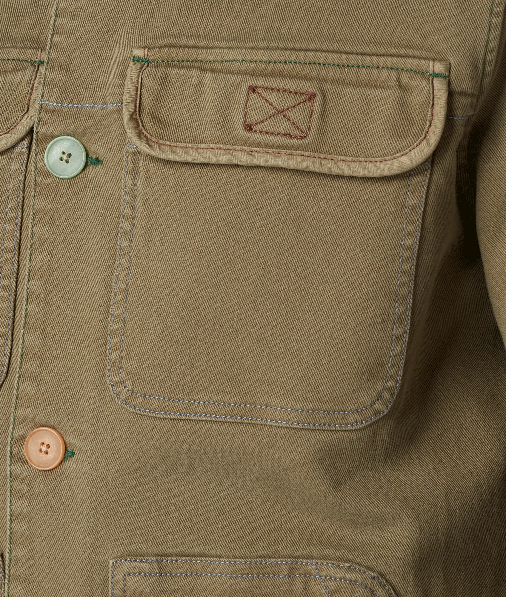 Garment-Dyed Stretch-Cotton Chore Jacket - Green - Image 3