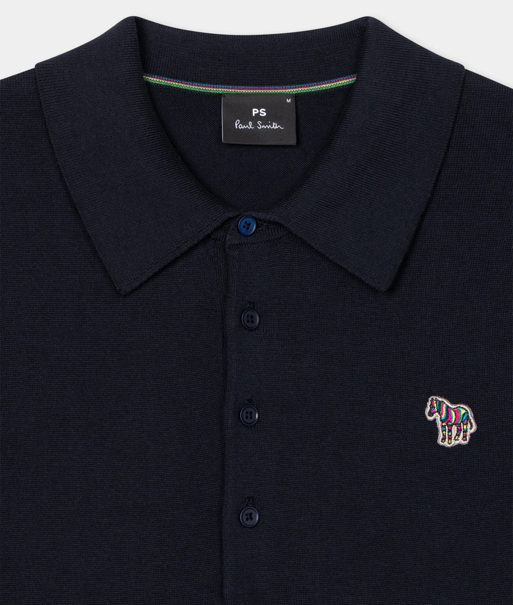 Organic Cotton Zebra Polo Sweater - Navy - Image 2