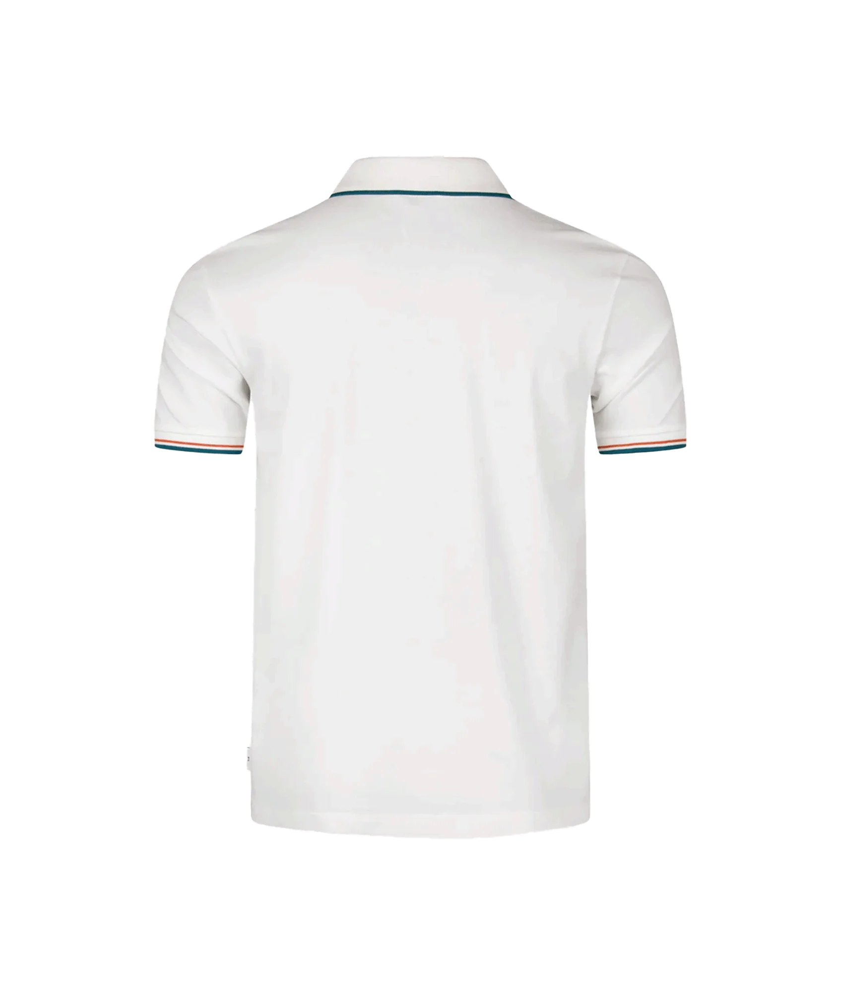 Striped Placket Polo Shirt - White - Image 2