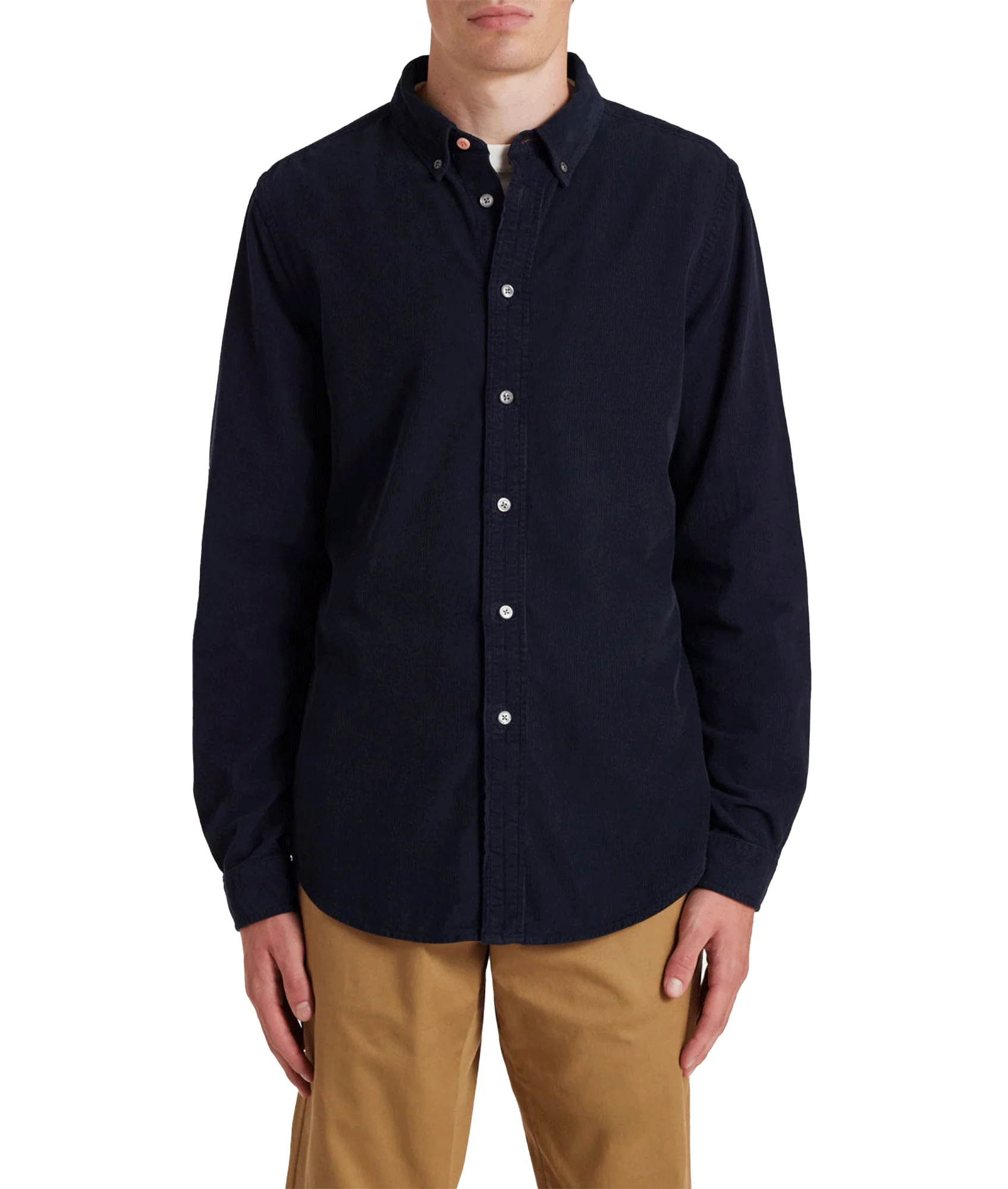 Corduroy Button-Down Shirt - Navy - Image 2