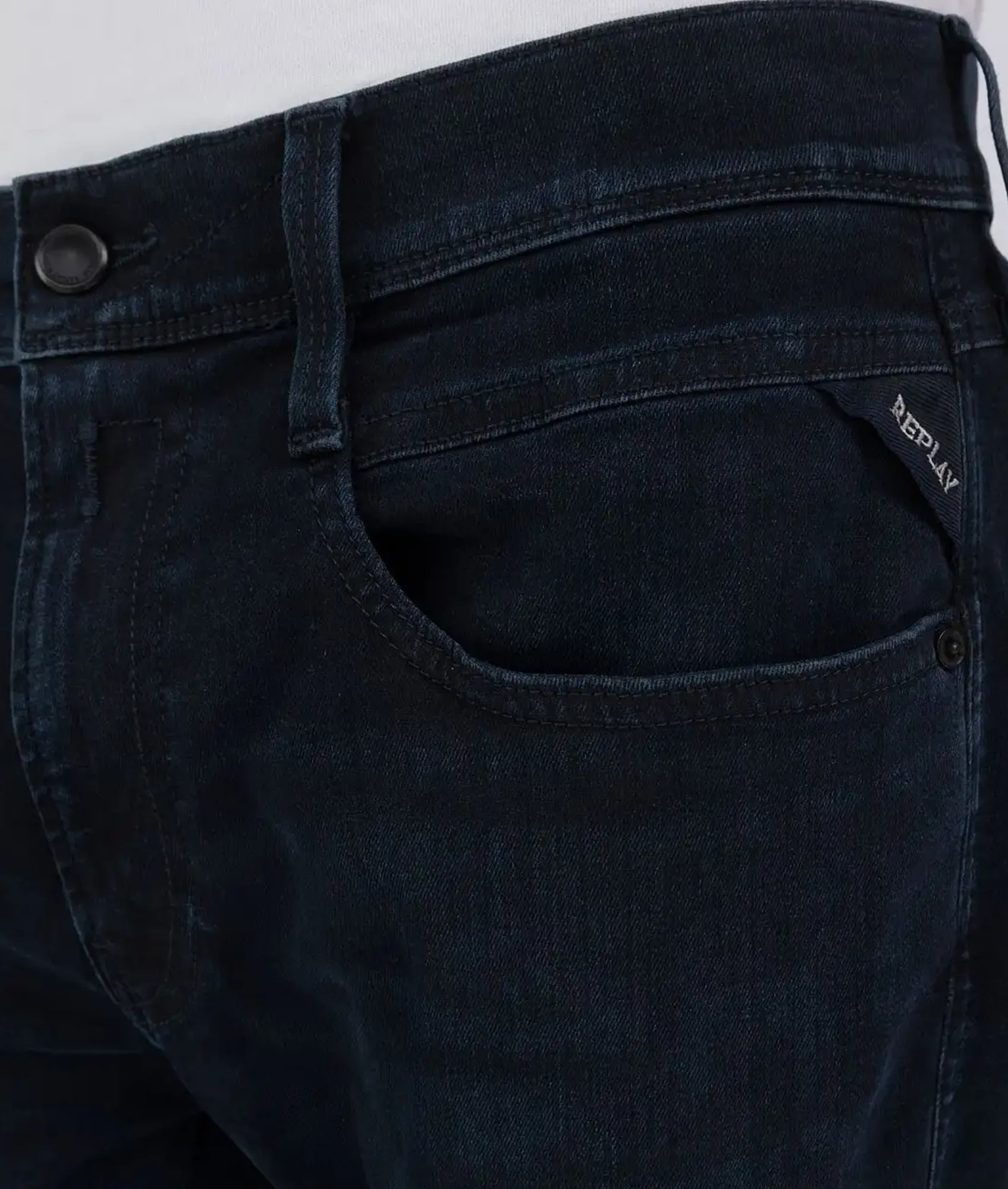 Anbass Slim-Fit Hyperflex Eco Plus Jeans - Dark Blue - Image 4